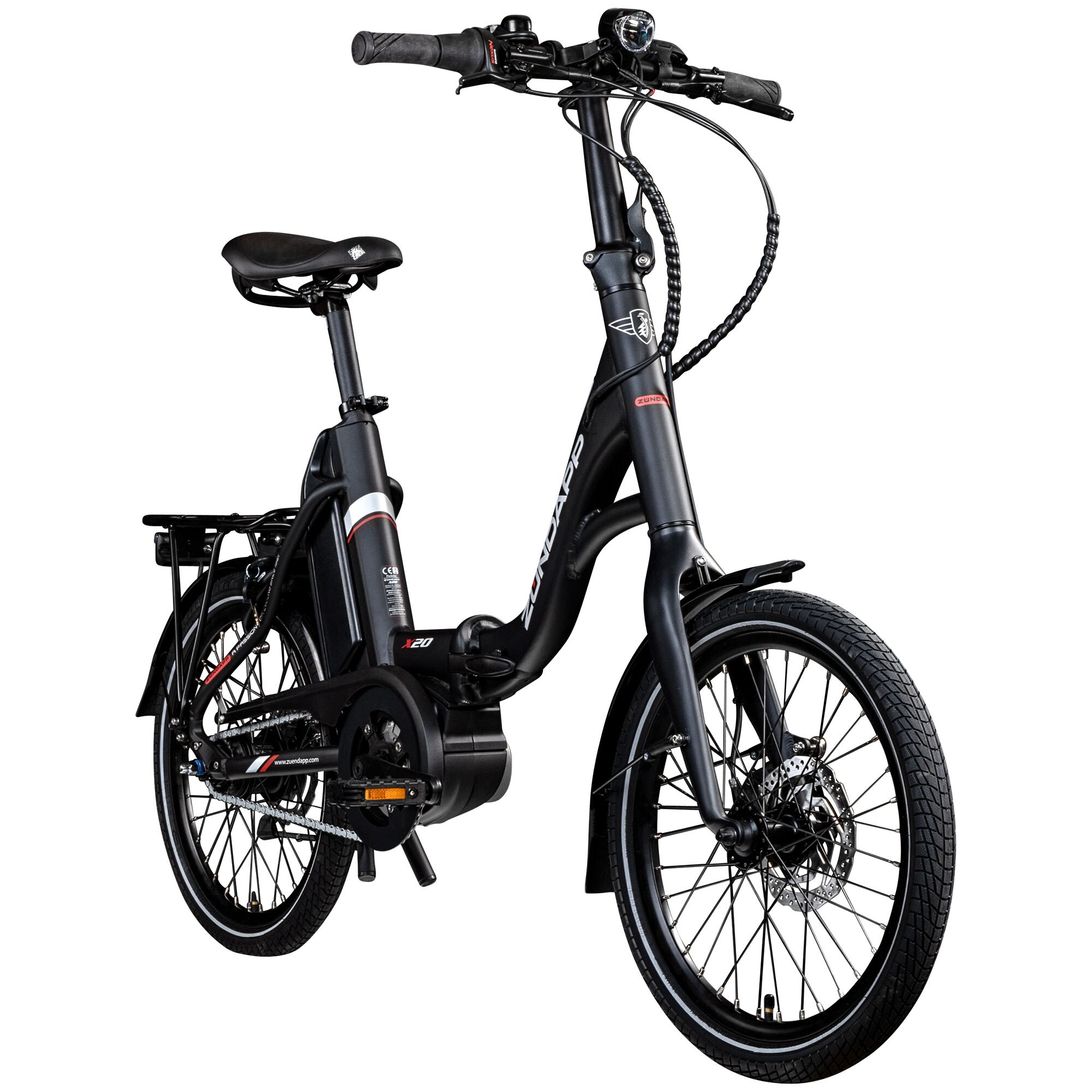 Z&uuml;ndapp X20 E Bike Klapprad Pedelec f&uuml;r Damen und Herren 150 - 190 cm Bosch schwarz/rot 