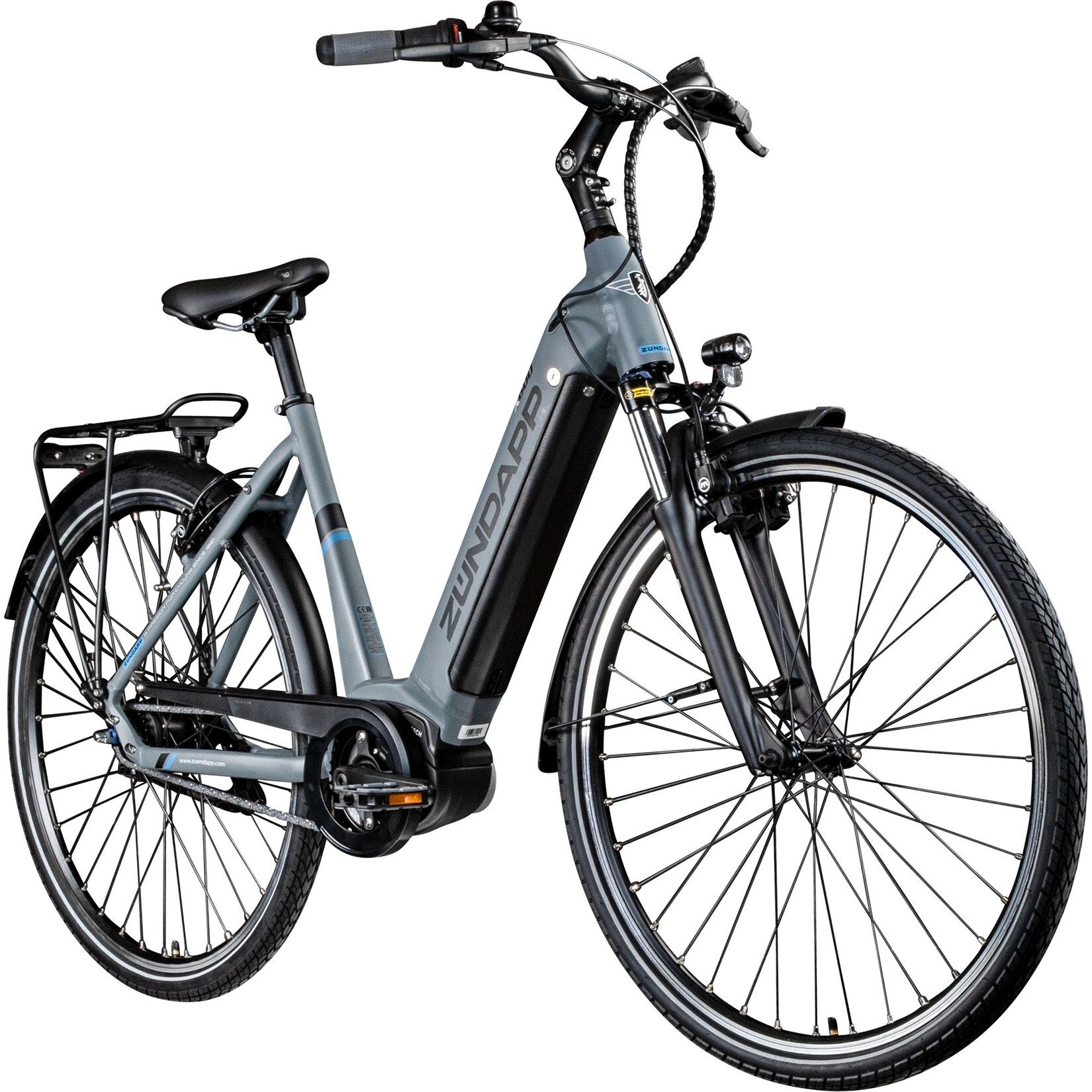 X600 E Bike Damenfahrrad 155 - 180 cm Stadtrad Pedelec Bosch grau/blau