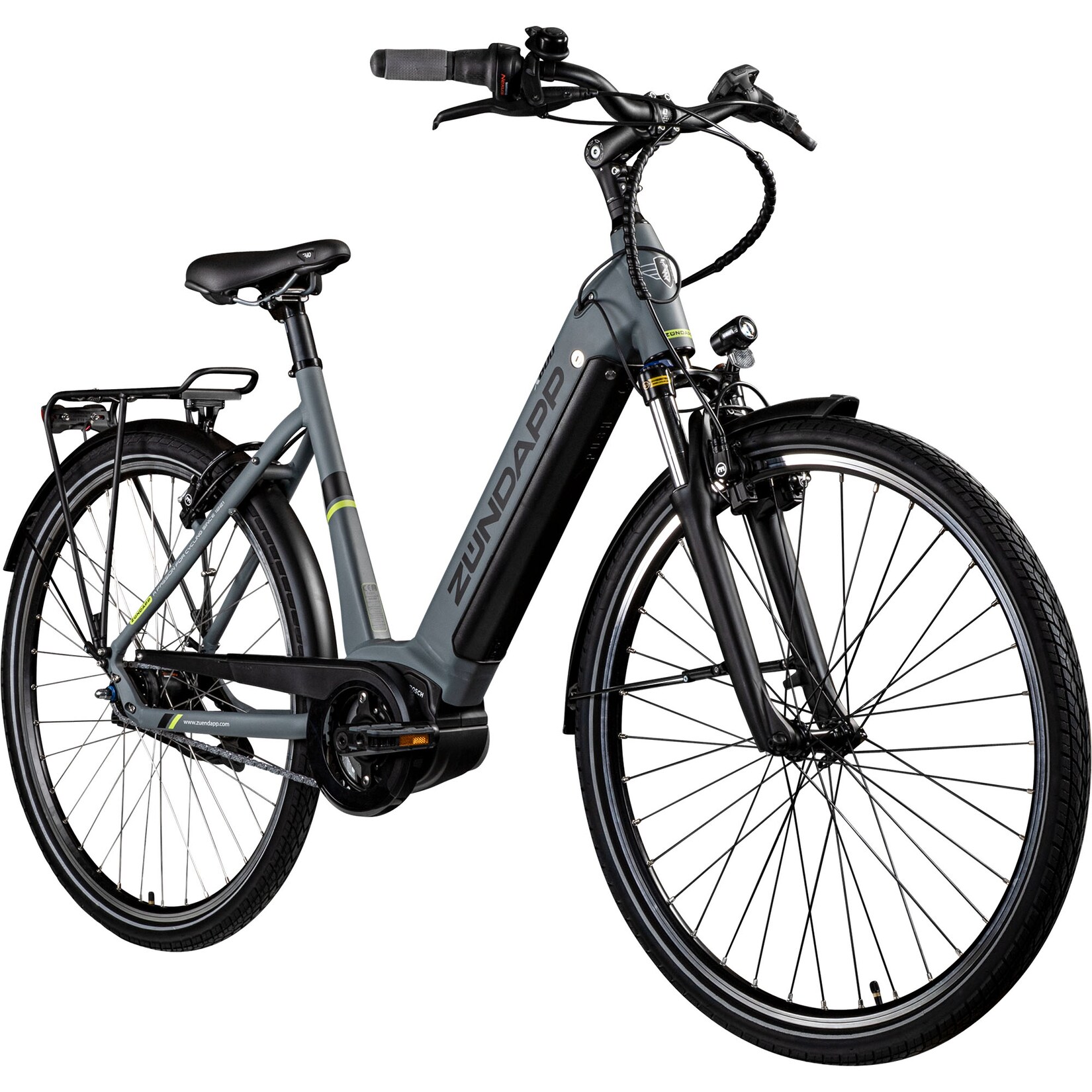 X600 E Bike Damenfahrrad 155 - 180 cm Stadtrad Pedelec Bosch grau/gelb