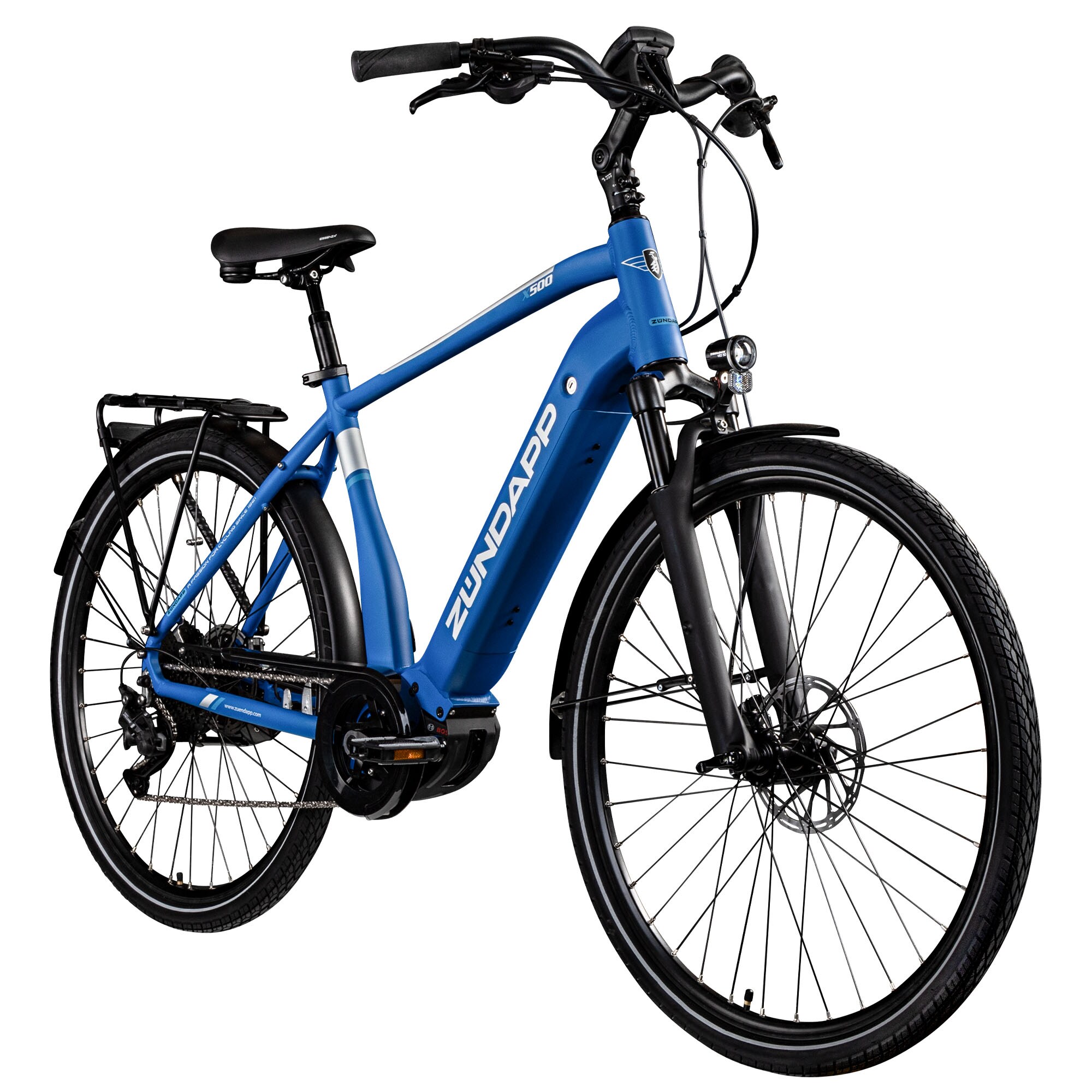 Z&uuml;ndapp X500 E Bike Trekkingrad 28 Zoll E Fahrrad 165 - 180 cm Pedelec Bosch blau 51 cm 