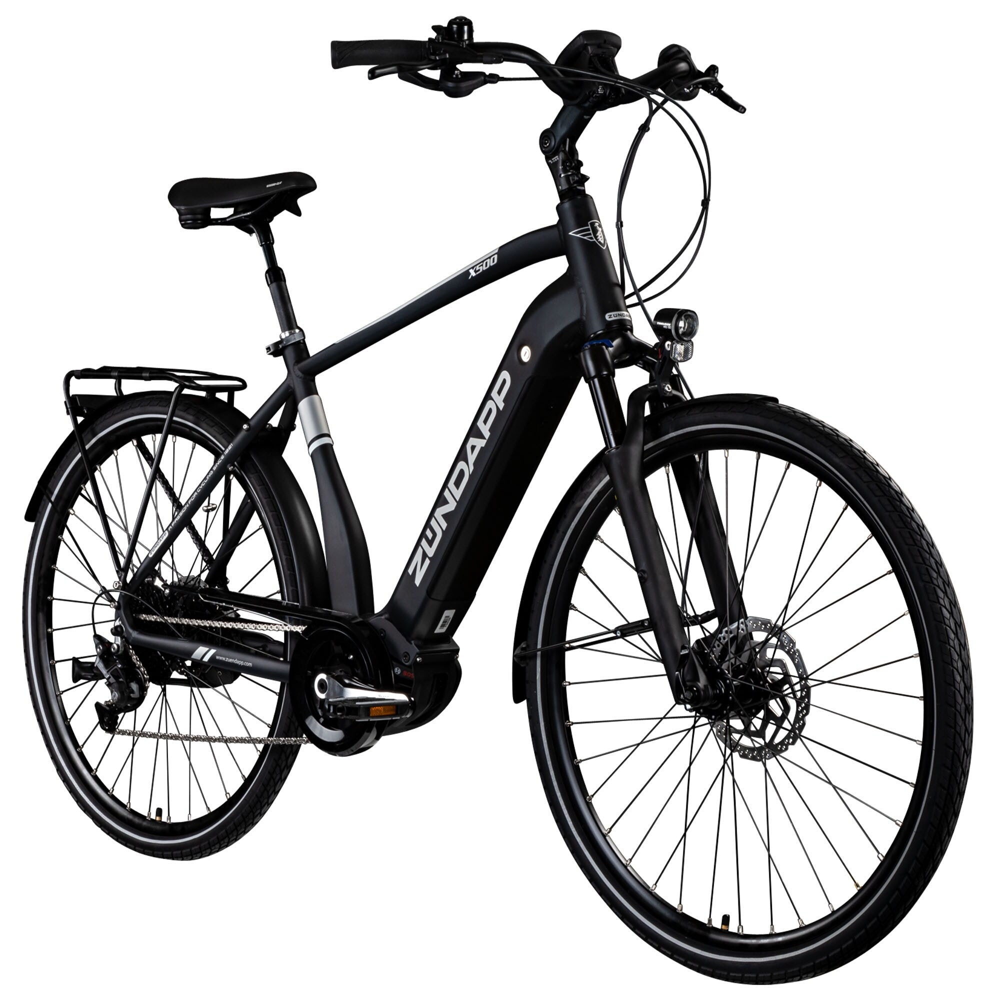 Z&uuml;ndapp X500 E Bike Trekkingrad 28 Zoll E Fahrrad 165 - 180 cm Pedelec Bosch schwarz 51 cm 