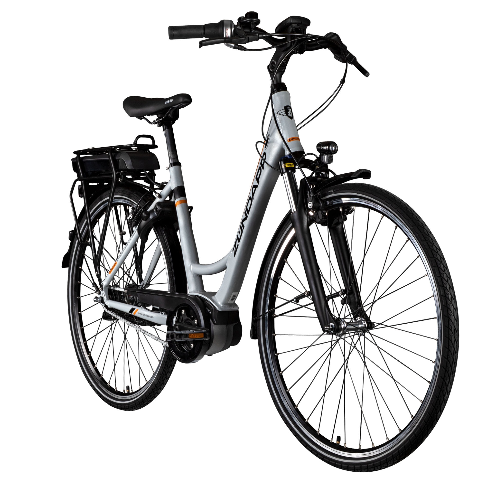 Z&uuml;ndapp X200 E Bike Damenfahrrad 155 - 180 cm Stadtrad Pedelec Bosch silber 
