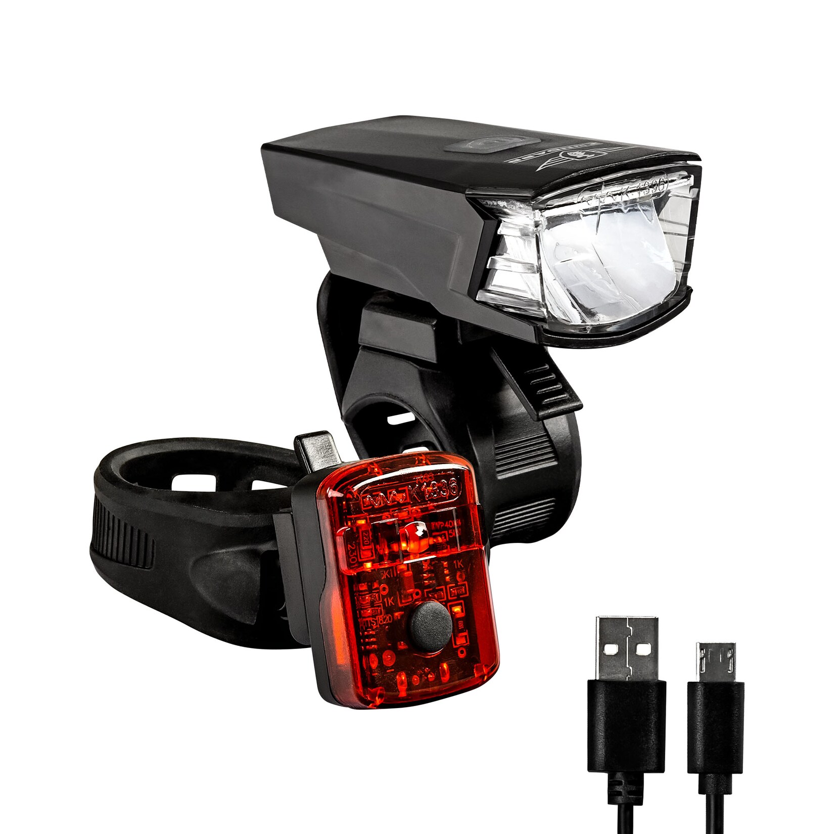 ZA.K.15 LED Beleuchtungsset StVZO Fahrradlicht Fahrrad Akku Lampenset