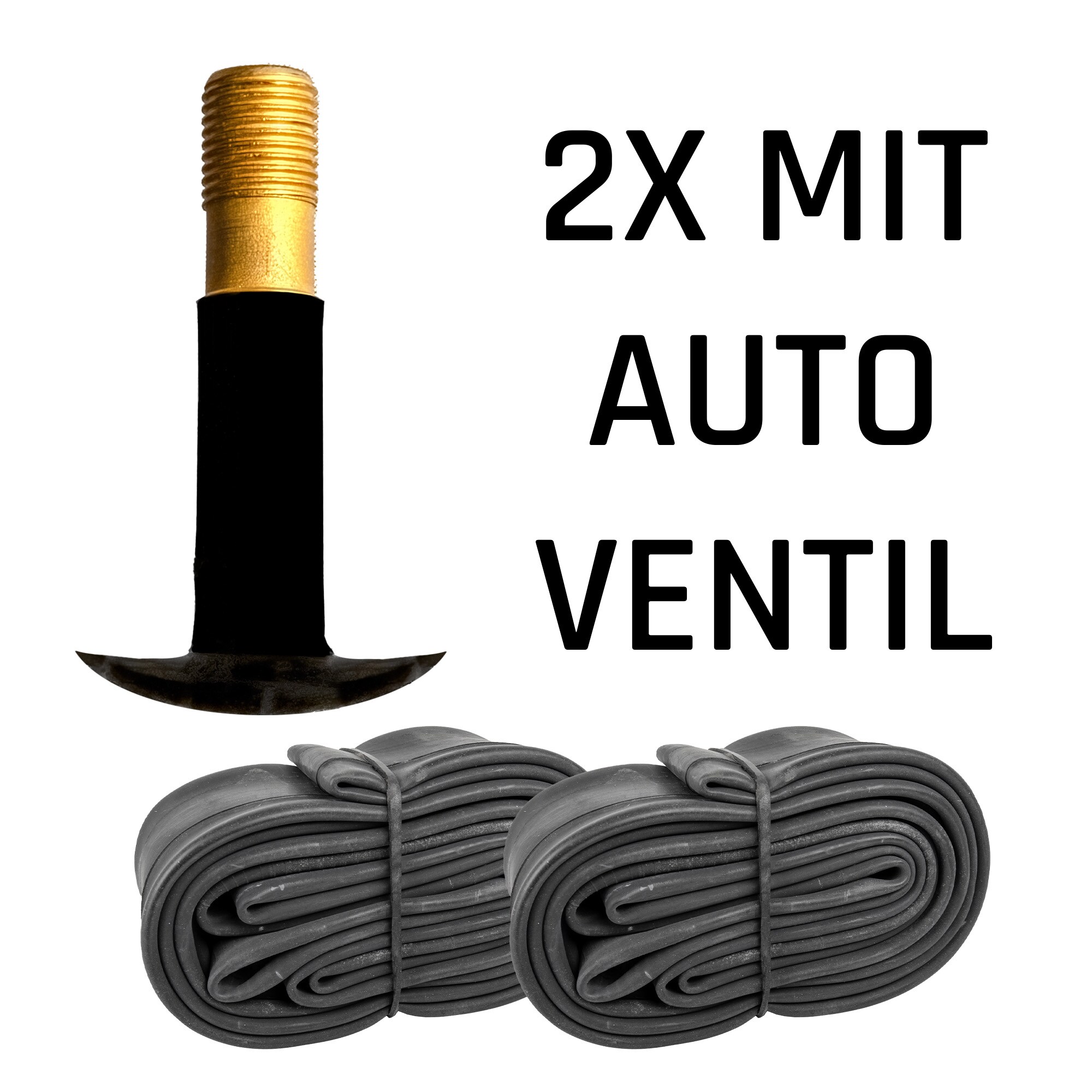 Kujo Fahrradschlauch universal Fahrrad 2 Schl&auml;uche 26" x 1,75" - 2,125" AV 33 mm 