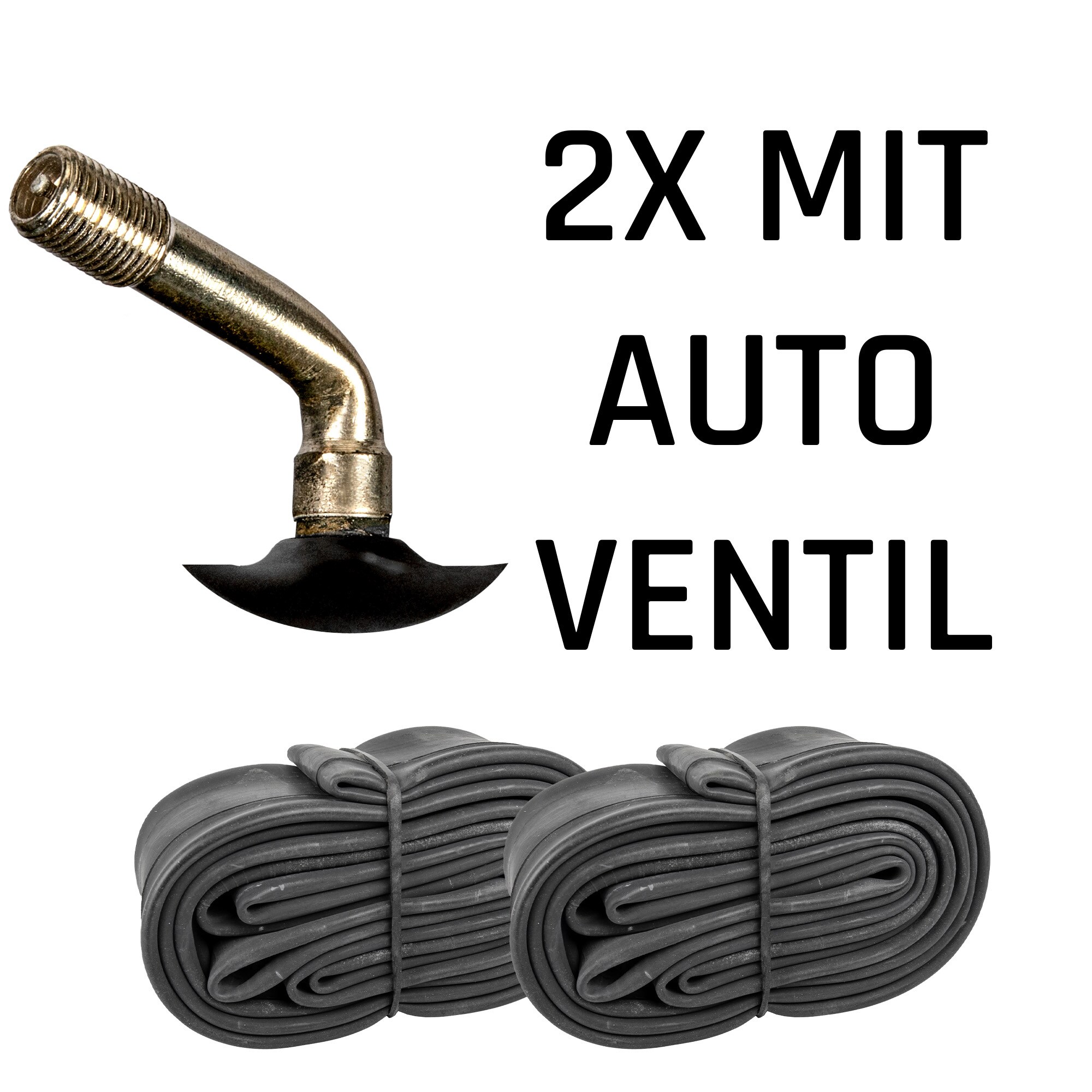 Kujo Fahrradschlauch universal Fahrrad 2 Schl&auml;uche 12,5" x 1,75" - 2,125" Autoventil 45&deg; Winkel 