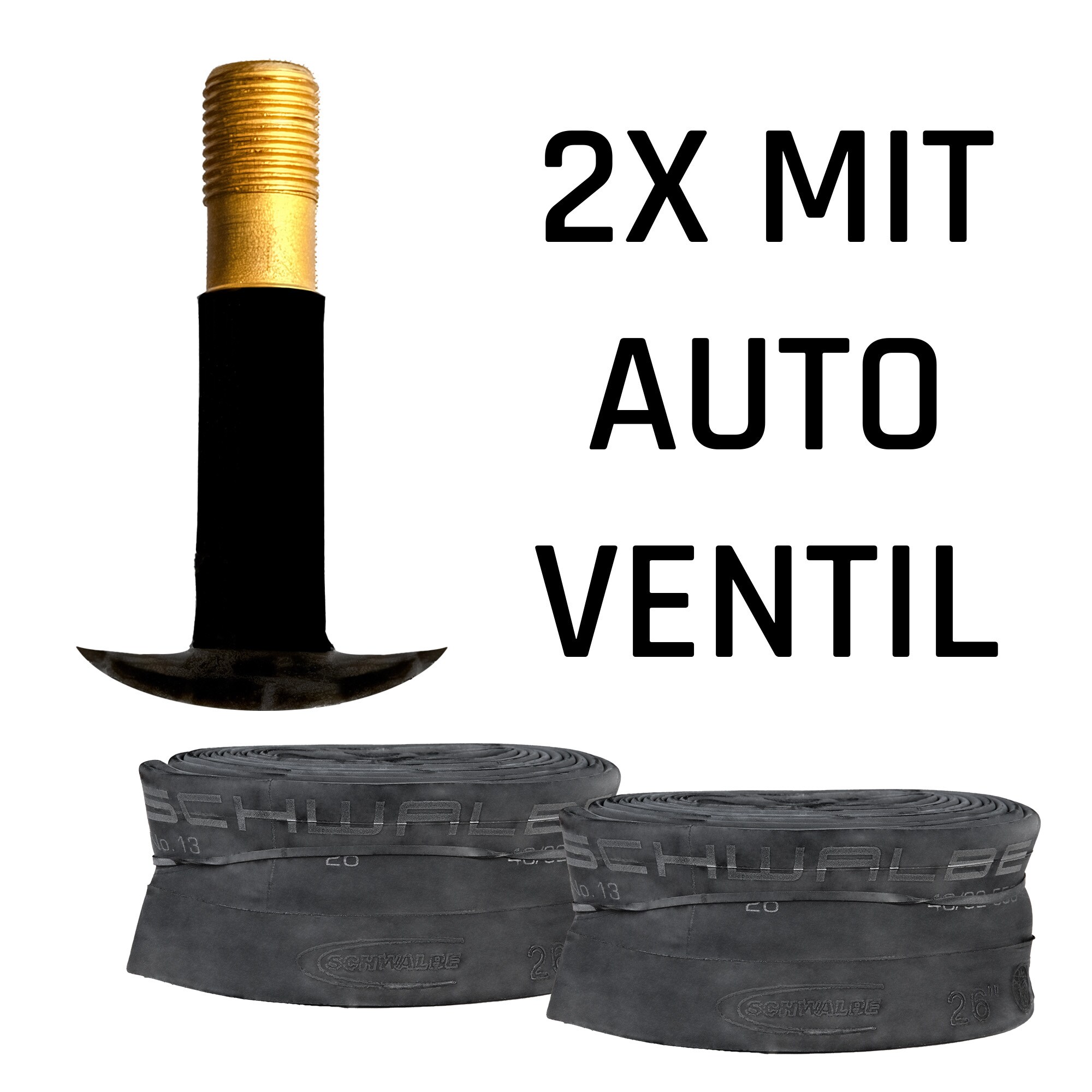 Schwalbe Fahrradschlauch universal Fahrradschl&auml;uche Fahrrad 2 Schl&auml;uche 12" x 1,75" - 2,25" AV 40 mm 