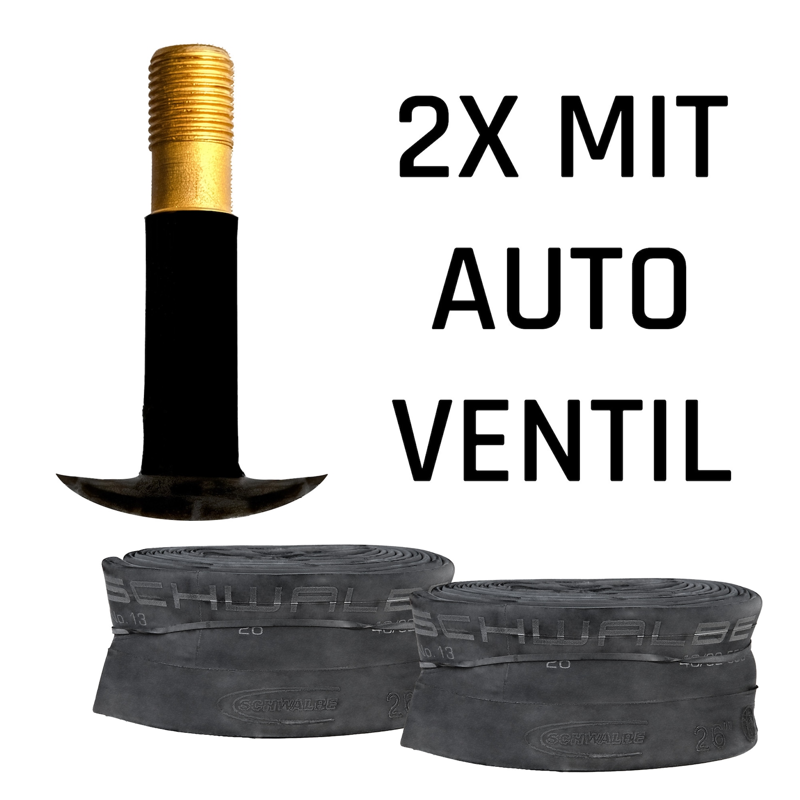 Schwalbe Fahrradschlauch universal Fahrradschläuche Fahrrad 2 Schläuche 26" x 1,25" - 1,75" AV 40 mm