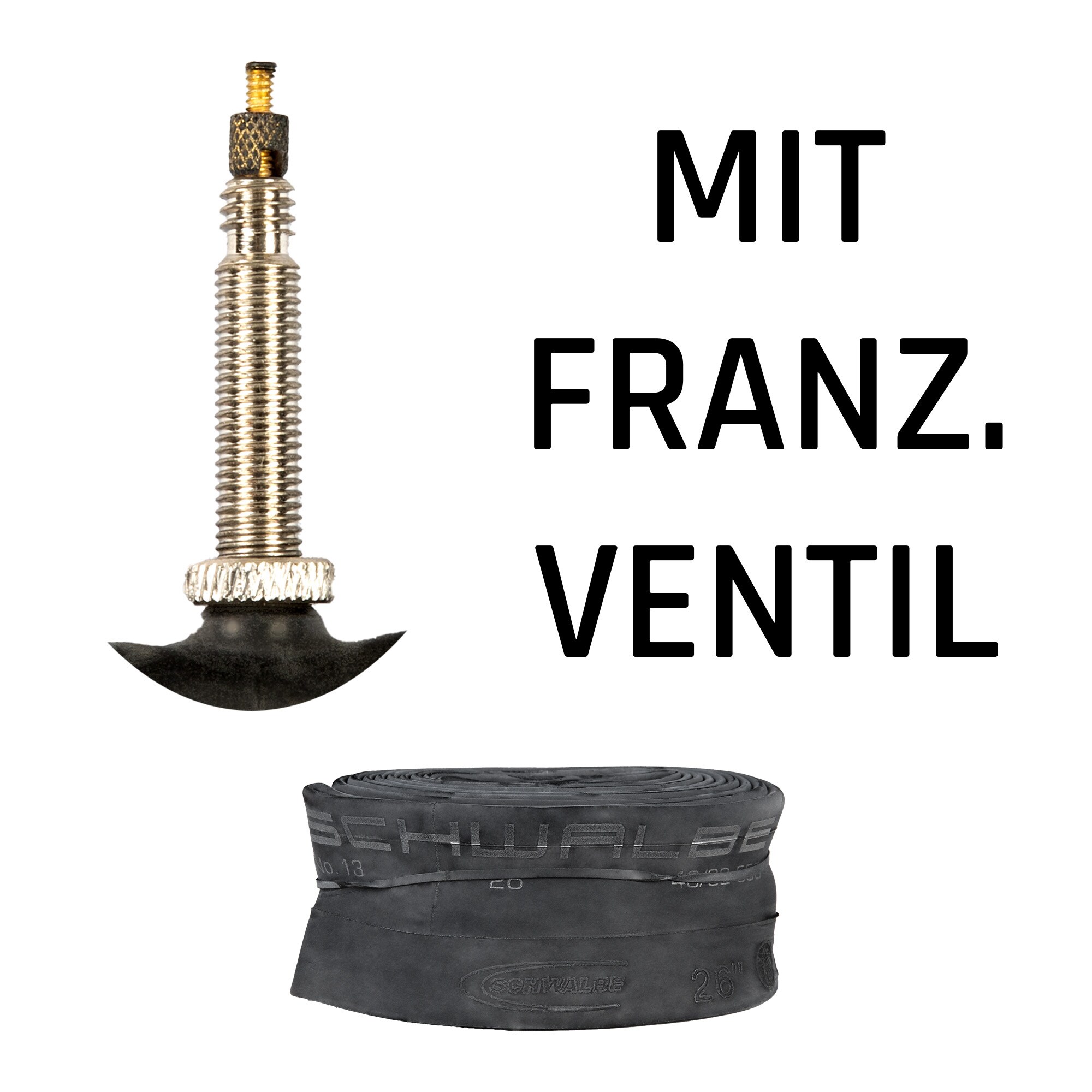 Schwalbe Fahrradschlauch 12 - 29 Zoll Fahrrad Schlauch Fahrradschl&auml;uche AV DV FV Autoventil Schraderventil Franz&ouml;sisches Ventil Sclaverand Dunlop universal Schlauch 