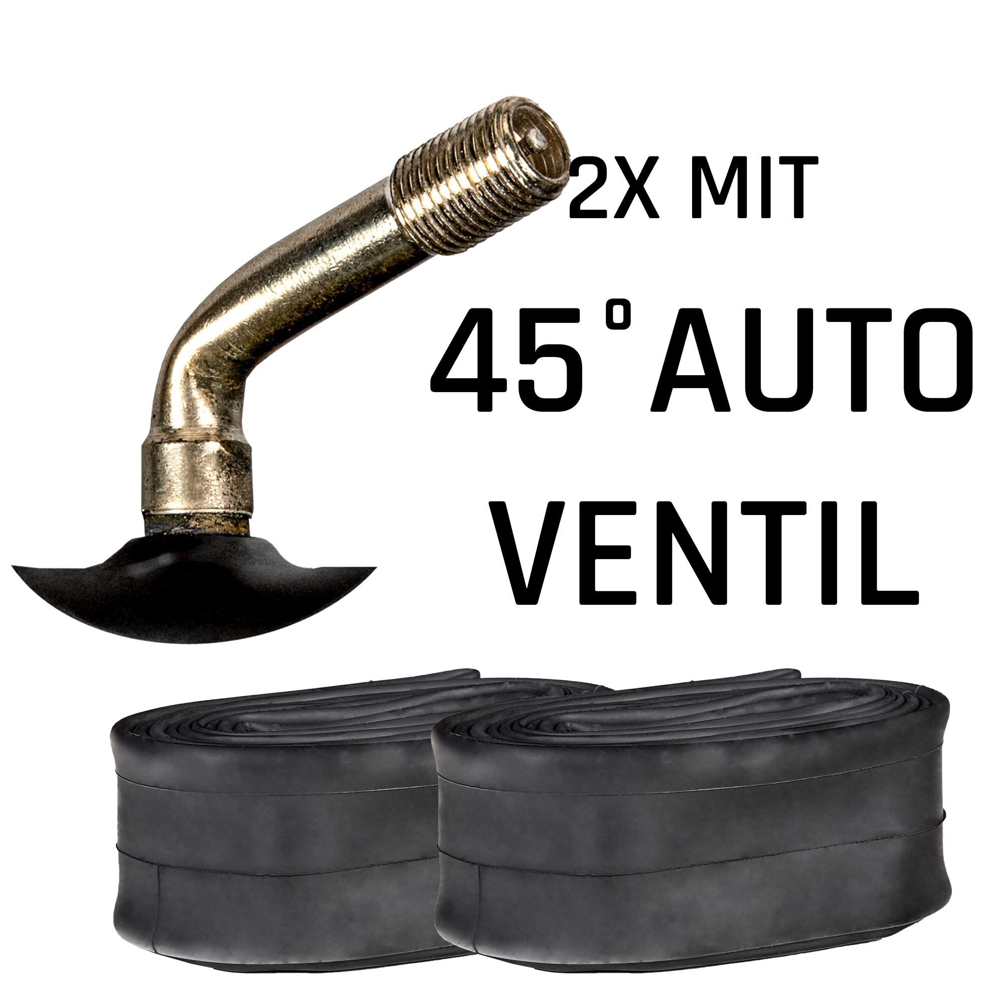 Continental Fahrradschlauch universal Fahrrad 2 Schl&auml;uche 10/11/12/12.5" x 1,60" - 2,40" Autoventil 45&deg; Winkel 34 mm 