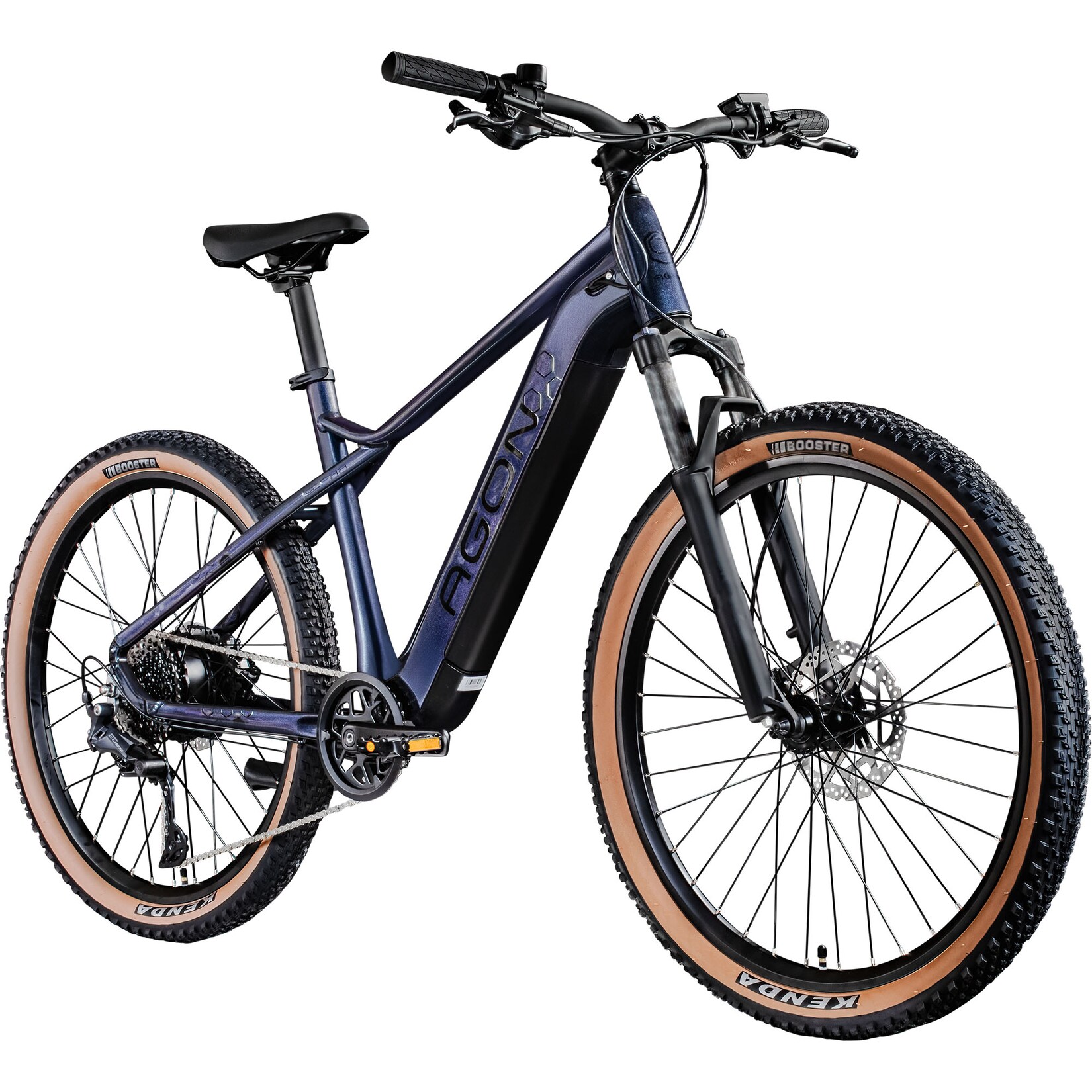 Agon Alpha E Bike Mountainbike Herren 160 - 185 cm Pedelec 27,5 Zoll Hardtail MTB Trail mit Ananda Motor 10 Gang 540 Wh