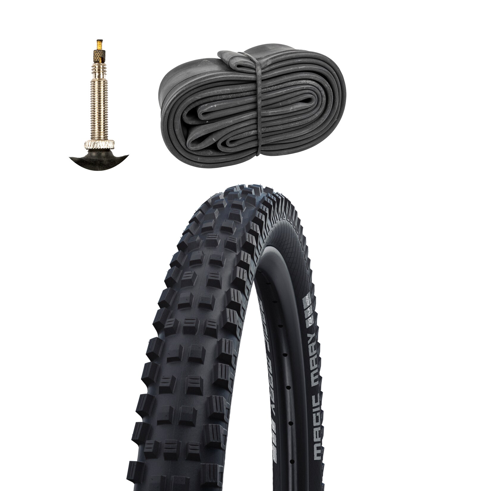 Magic Mary Fahrradreifen Enduro MTB 29 Zoll E Mountainbike Reifen Super Gravity Addix Soft 29" x 2,40" mit Schlauch AV