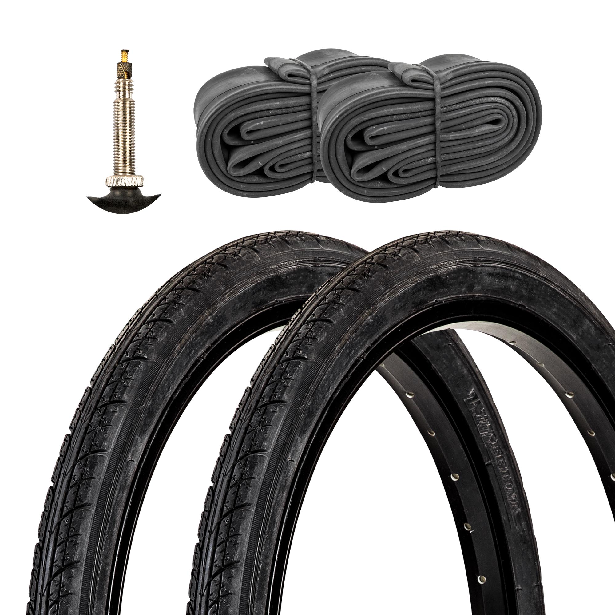Meghna Fahrradreifen City Trekking Tour 2 Reifen 20 x 1,75 schwarz/wei&szlig; mit 2 Schl&auml;uchen FV 