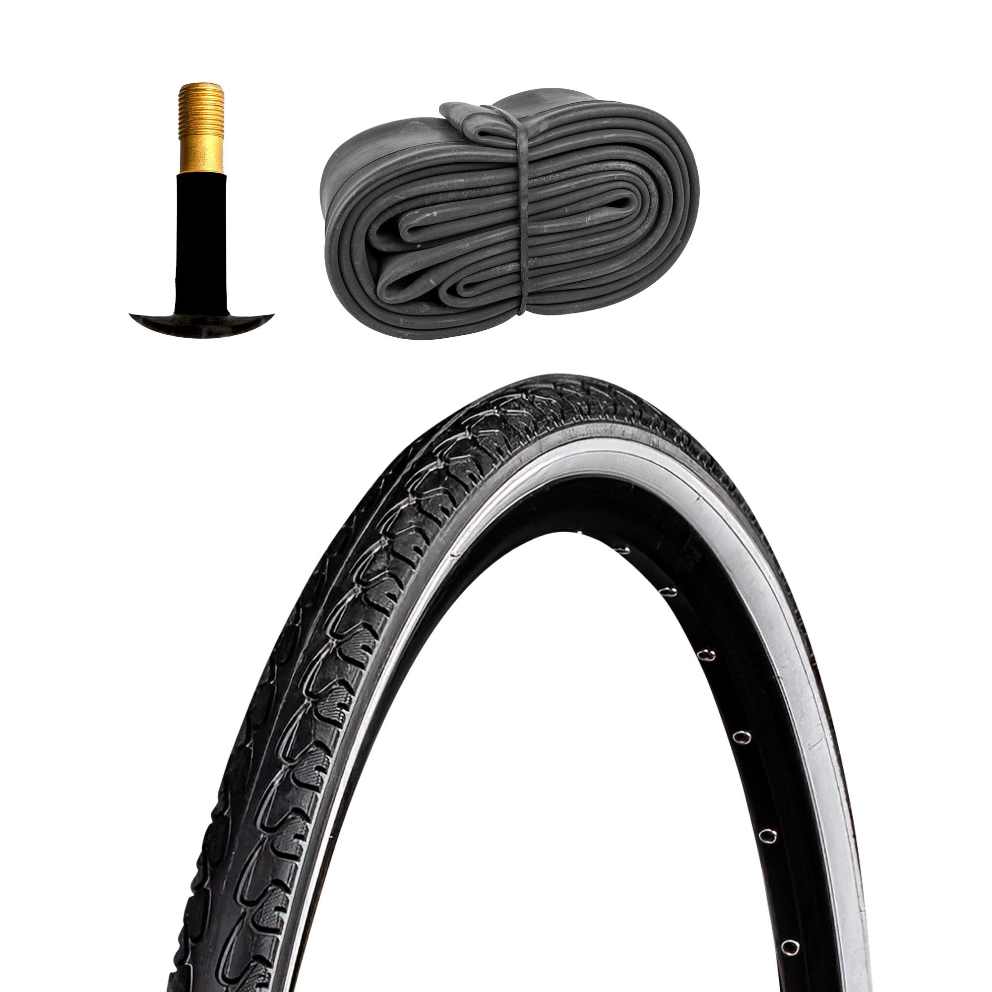 Meghna Fahrradreifen City Trekking Tour 1 Reifen 28 x 1,5" schwarz/wei&szlig; mit 1 Schlauch AV 