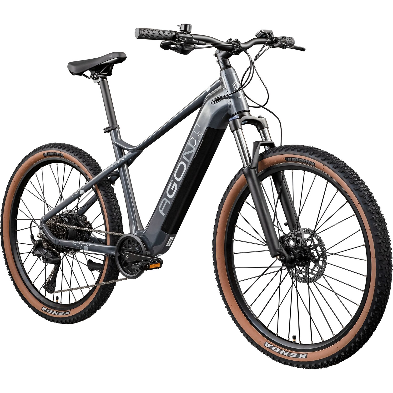Agon Alpha E Bike Mountainbike Herren 160 - 185 cm Pedelec 27,5 Zoll Hardtail MTB Trail mit Ananda Motor 10 Gang 540 Wh