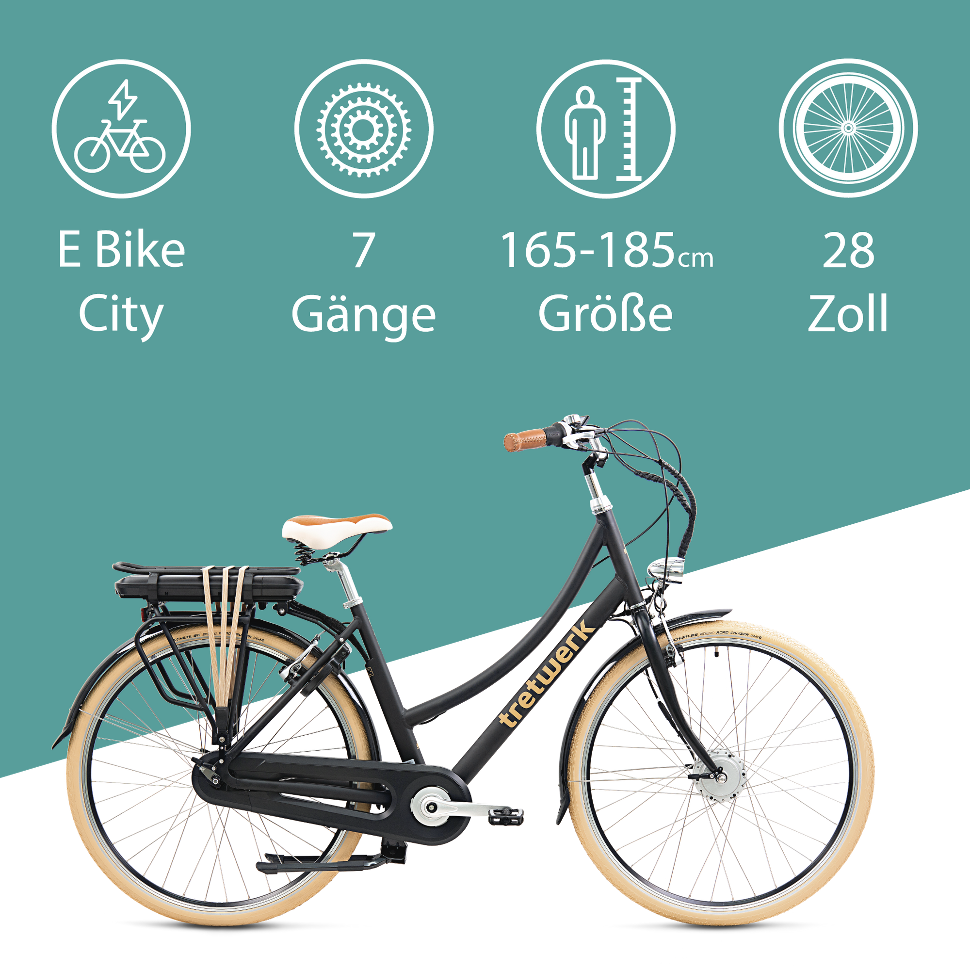 Tretwerk Aurora E Bike Damen 28 Zoll Elektrofahrrad 165 - 185 cm retro Hollandrad  E Damenfahrrad mit Nabenschaltung und Rcktritt bei Marktkauf online  bestellen