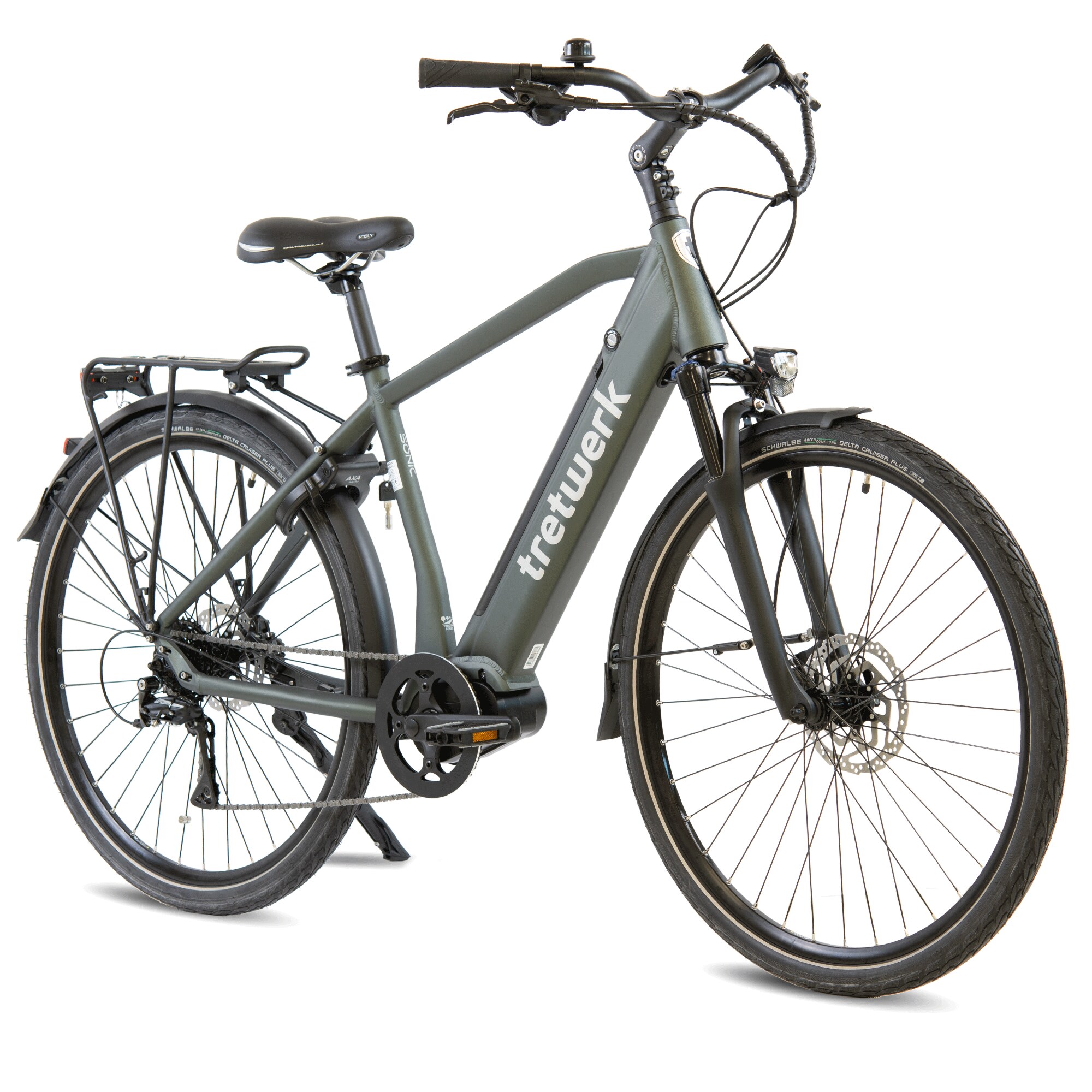Tretwerk Sonic Pedelec 28 Zoll E Bike Trekkingrad 160 - 180 cm Elektrofahrrad Trekking 8 G&auml;nge gr&uuml;n 