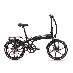 Chrisson EFolder E Bike Klapprad Damen Herren 150 - 195 cm Pedelec 20 Zoll 8 Gänge Elektrofahrrad 250 W schwarz 