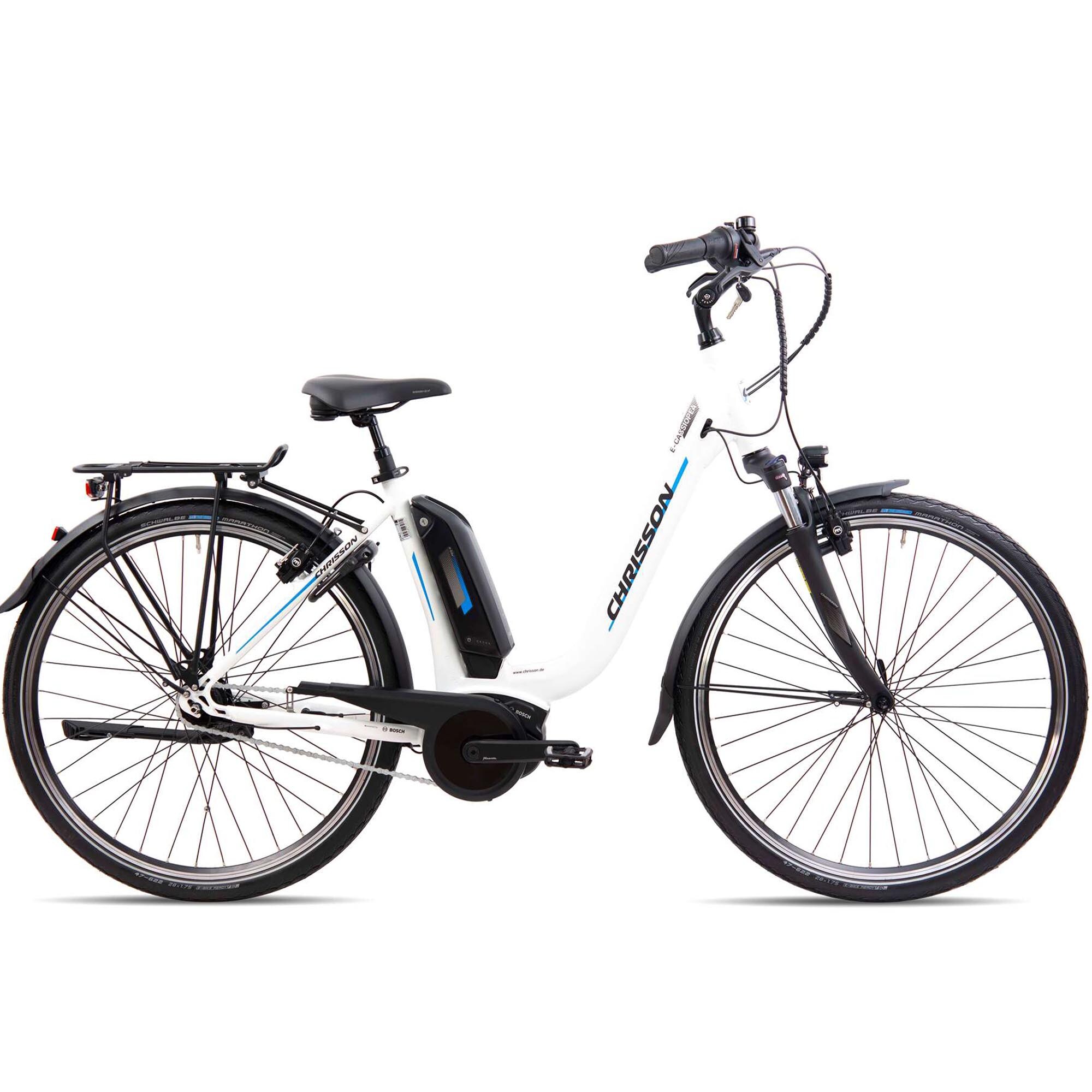 Chrisson E-Cassiopea E Bike Damen 28 Zoll Pedelec Hollandrad mit 7 Gang Nabenschaltung und Bosch ActiveLine wei&szlig; 50 cm 