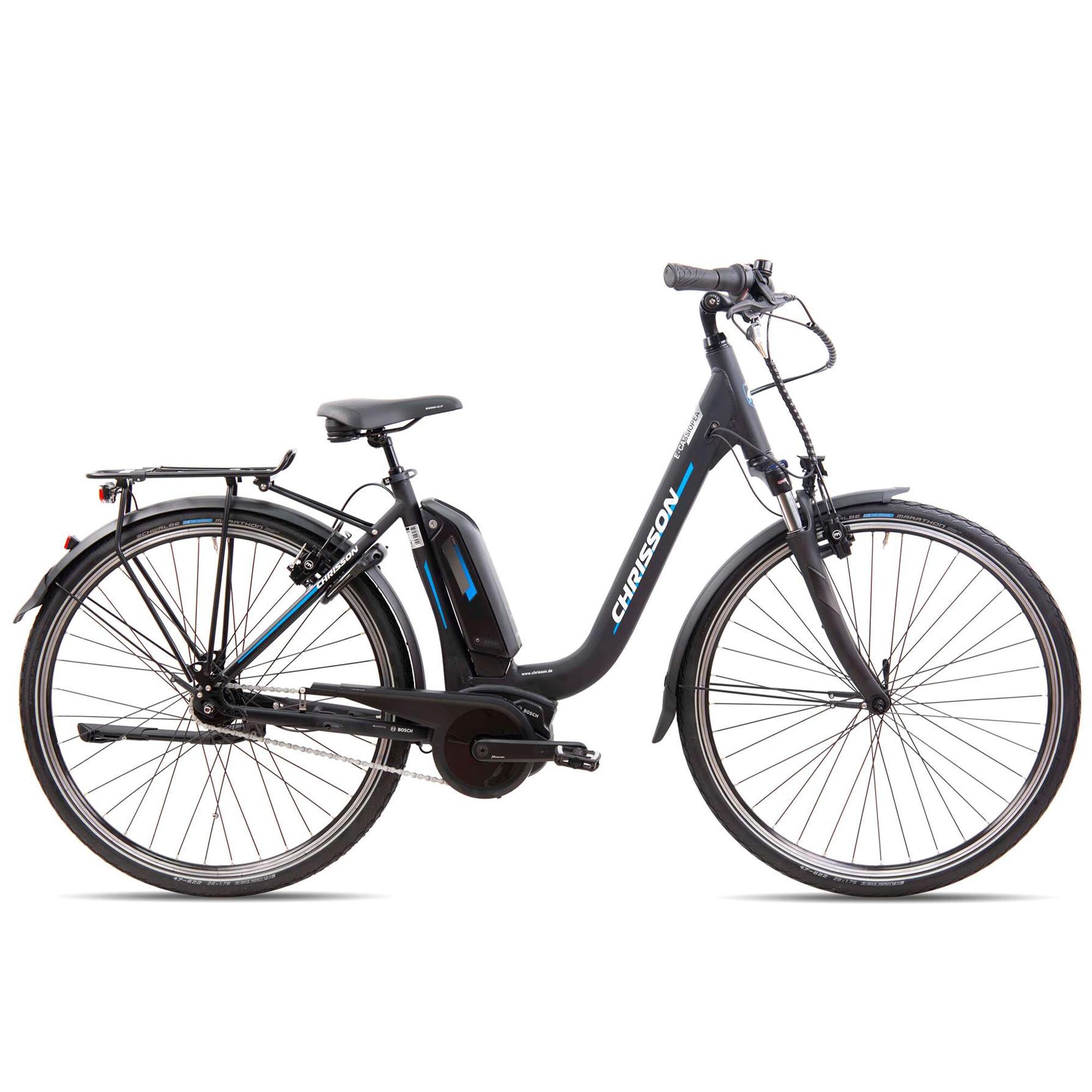 Chrisson E-Cassiopea E Bike Damen 28 Zoll Pedelec Hollandrad mit 7 Gang Nabenschaltung und Bosch ActiveLine schwarz 50 cm 