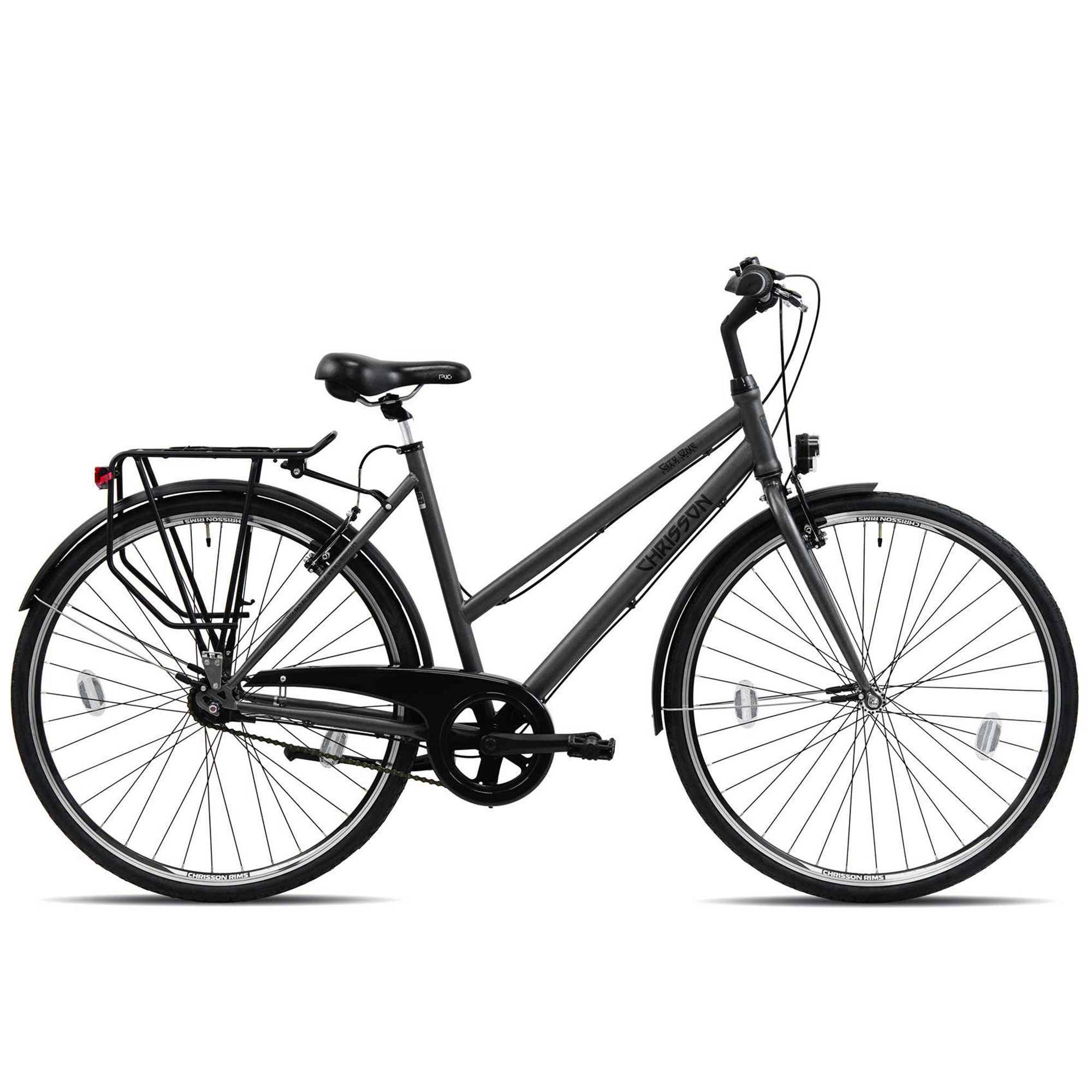 KCP City One Trekkingrad 28 Zoll Urban Bike Trekking Fahrrad 155 - 175 cm Trekkingbike mit 7 G&auml;ngen StVZO (anthrazit, 53 cm) 