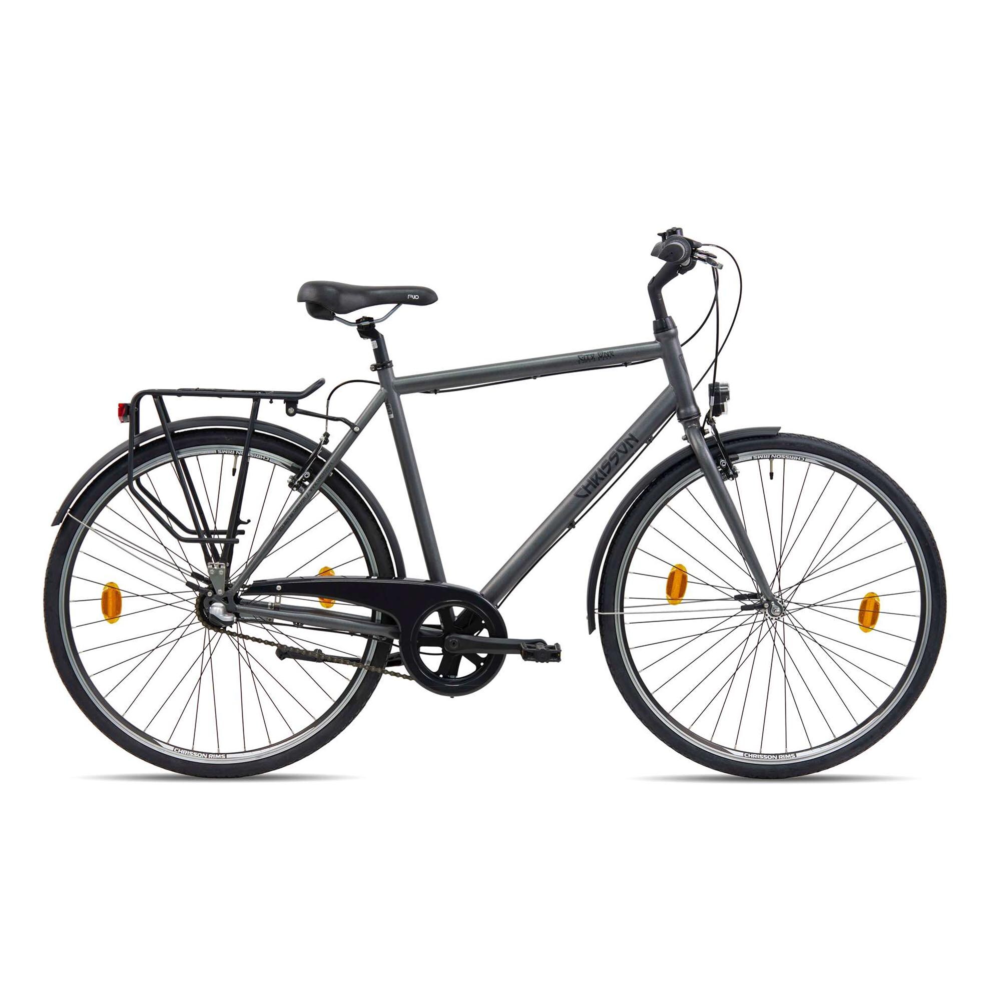 Chrisson City One Urban Bike 28 Zoll Herren Fahrrad Damen 160 - 180 cm Trekking 3 G&auml;nge anthrazit 53 cm 