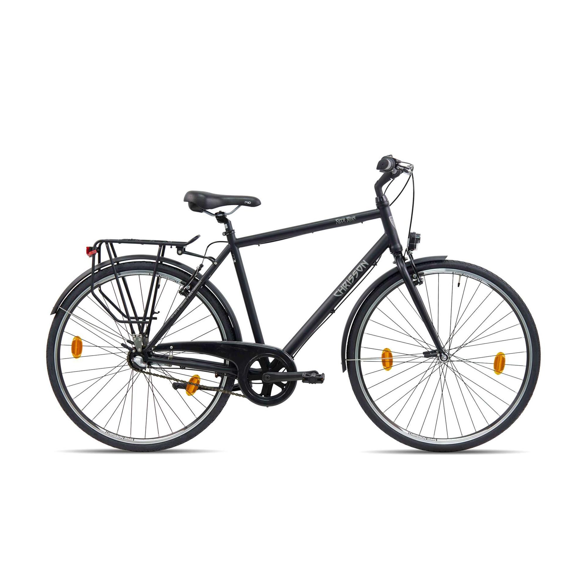 Chrisson City One Urban Bike 28 Zoll Herren Fahrrad Damen 160 - 180 cm Trekking 3 G&auml;nge schwarz 56 cm 