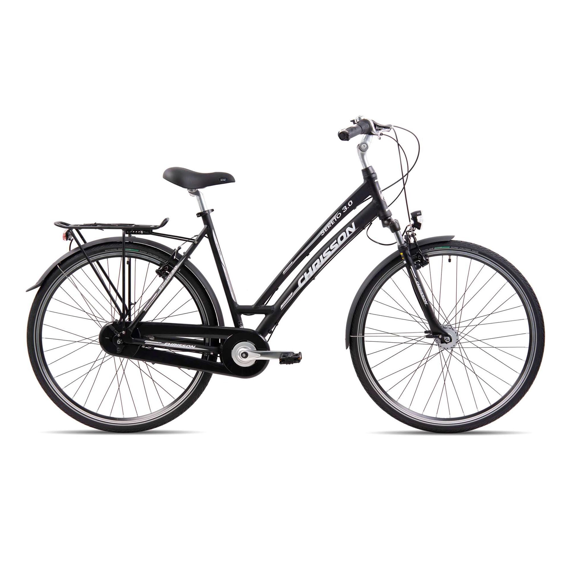 Chrisson Sereto 3.0 Trekkingrad 28 Zoll Urban Bike Damen 165 - 175 cm Damenrad Fahrrad 7 Gang schwarz 53 cm 