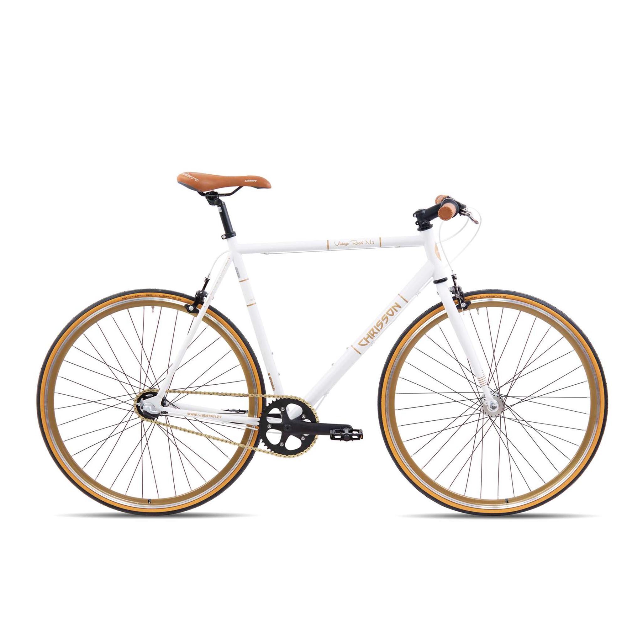 Chrisson Vintage Road N3 Fitnessbike 28 Zoll 160 - 190 cm Urban Bike 3 Gang Nabenschaltung Fitnessrad Fahrrad retro wei&szlig; 56 cm 