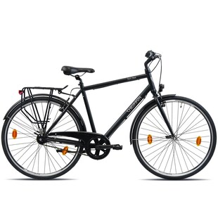 KCP City One Trekkingrad 28 Zoll Urban Bike Trekking Fahrrad 165 - 180 cm Trekkingbike mit 7 Gängen StVZO schwarz 56 cm 