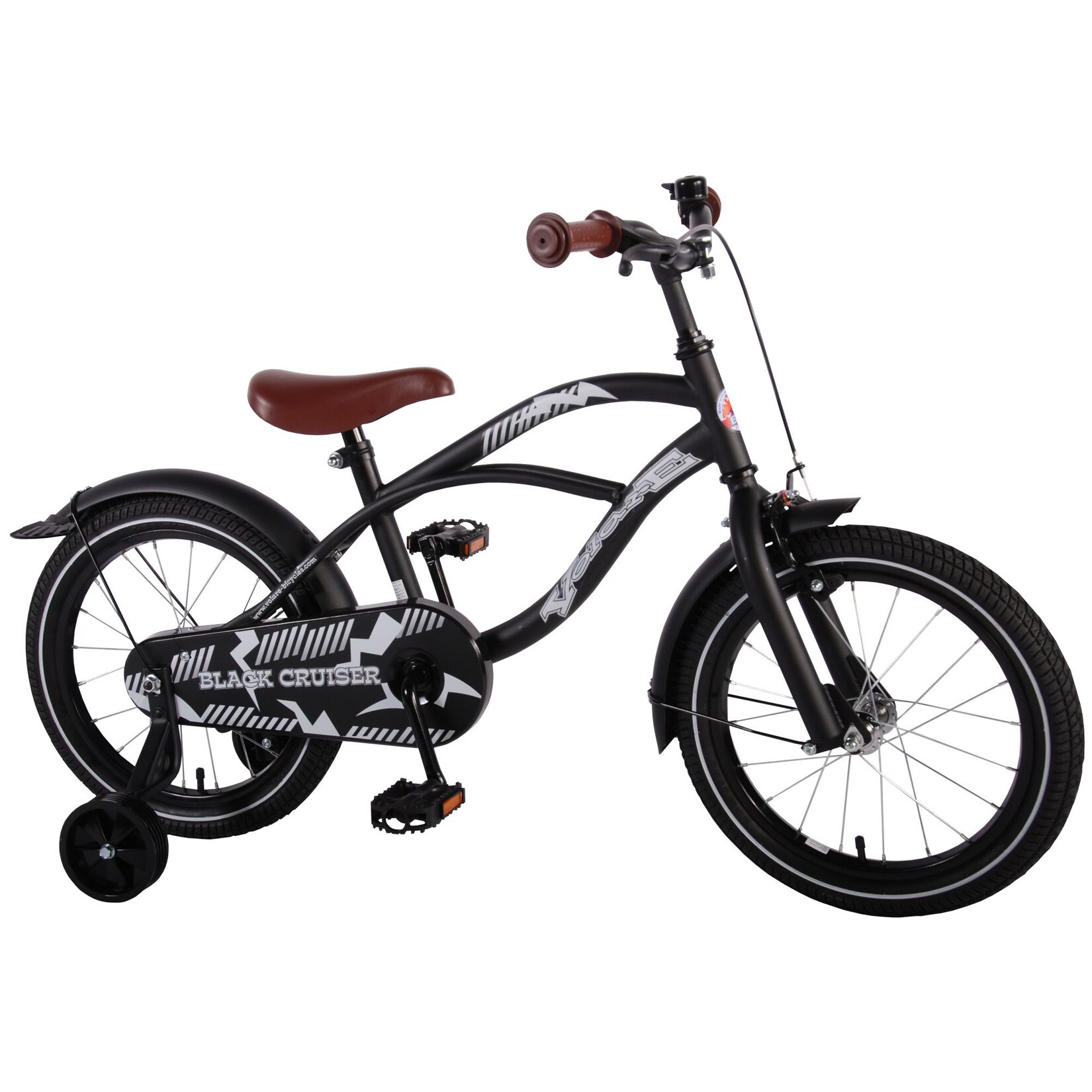 Black Cruiser Kinderfahrrad 16 Zoll Mädchen Jungen Fahrrad ab 4 - 6 Jahre Größe 104 - 110 cm