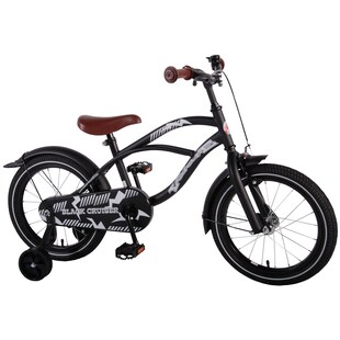 Volare Black Cruiser Kinderfahrrad 16 Zoll Mädchen Jungen Fahrrad ab 4 - 6 Jahre Größe 104 - 110 cm 