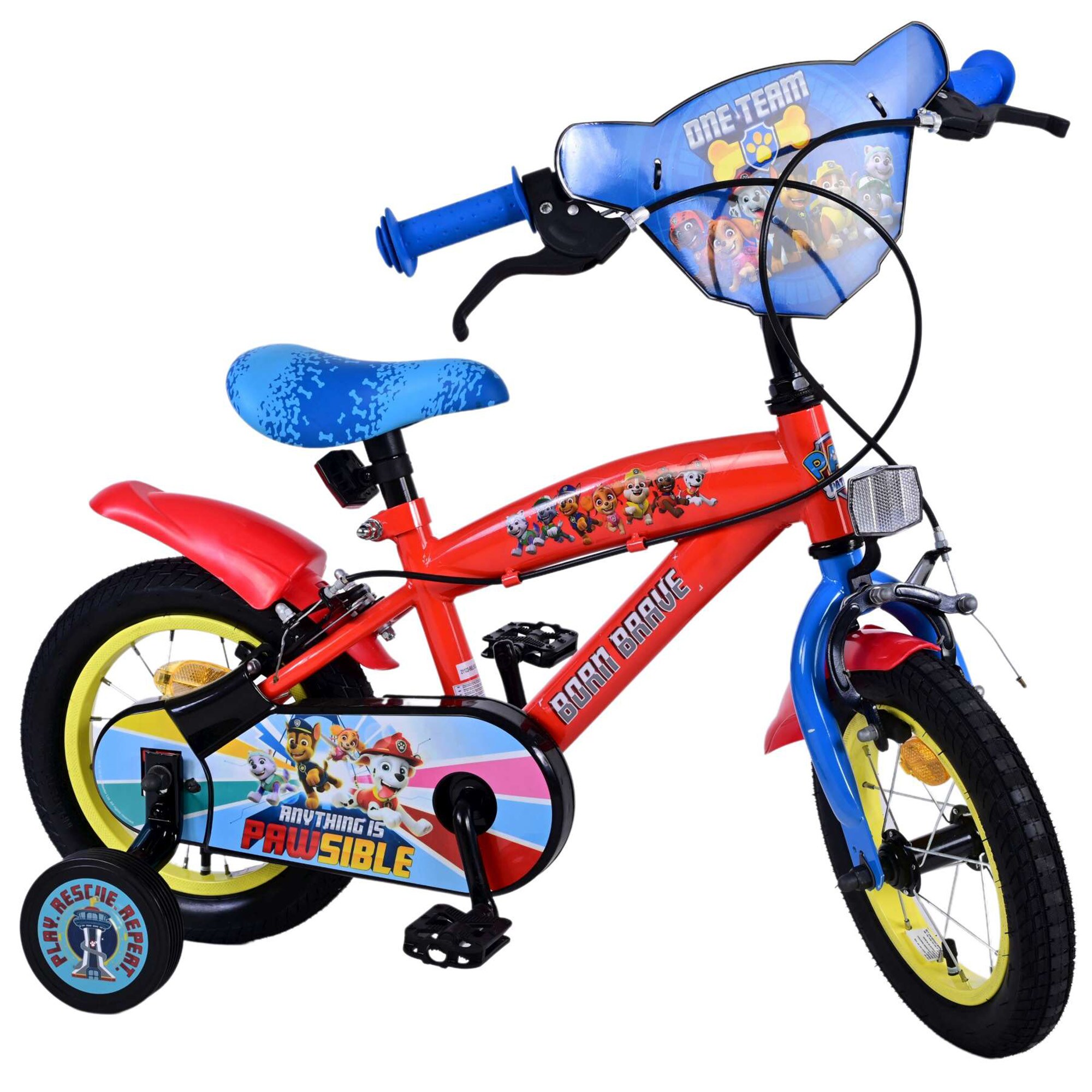 Paw Patrol Core Kinderfahrrad 12 Zoll 90-105 cm Gr&ouml;&szlig;e M&auml;dchen Jungen Fahrrad Alter ab ca. 3 Jahre mit Felgenbremsen 