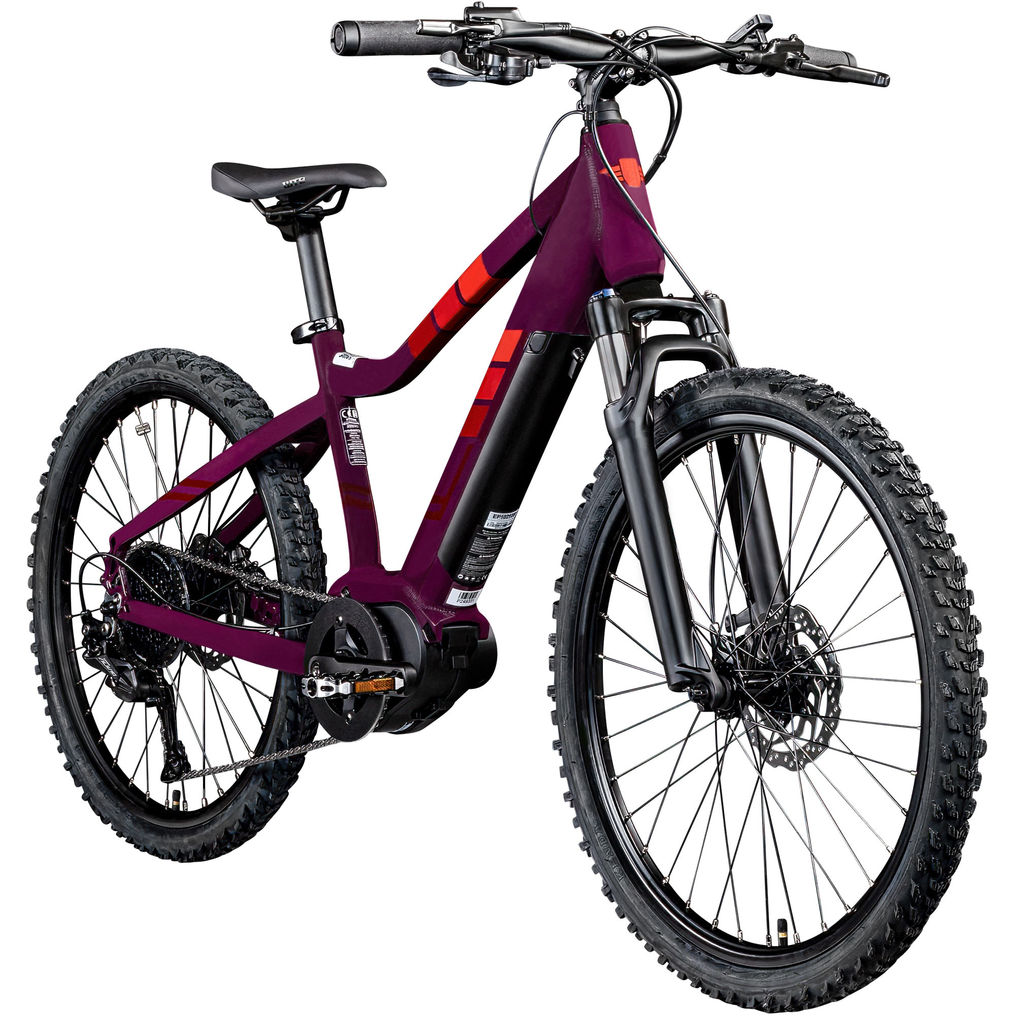 Z&uuml;ndapp Z240 E Bike Mountainbike 24 Zoll EMTB 130-145 cm Jugendliche ab ca. 8 Jahre Pedelec Fahrrad 9 Gang Mittelmotor lila 