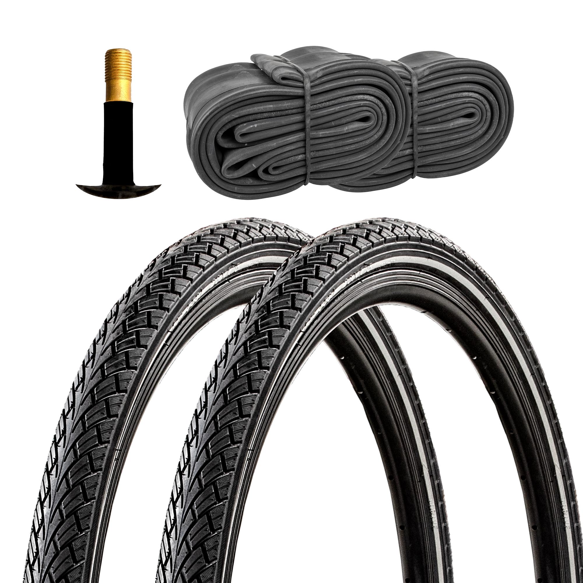 Z&uuml;ndapp Fahrradreifen Trekking City 2 Reifen 26 x 1,75" schwarz Reflex mit 2 Schl&auml;uchen AV 