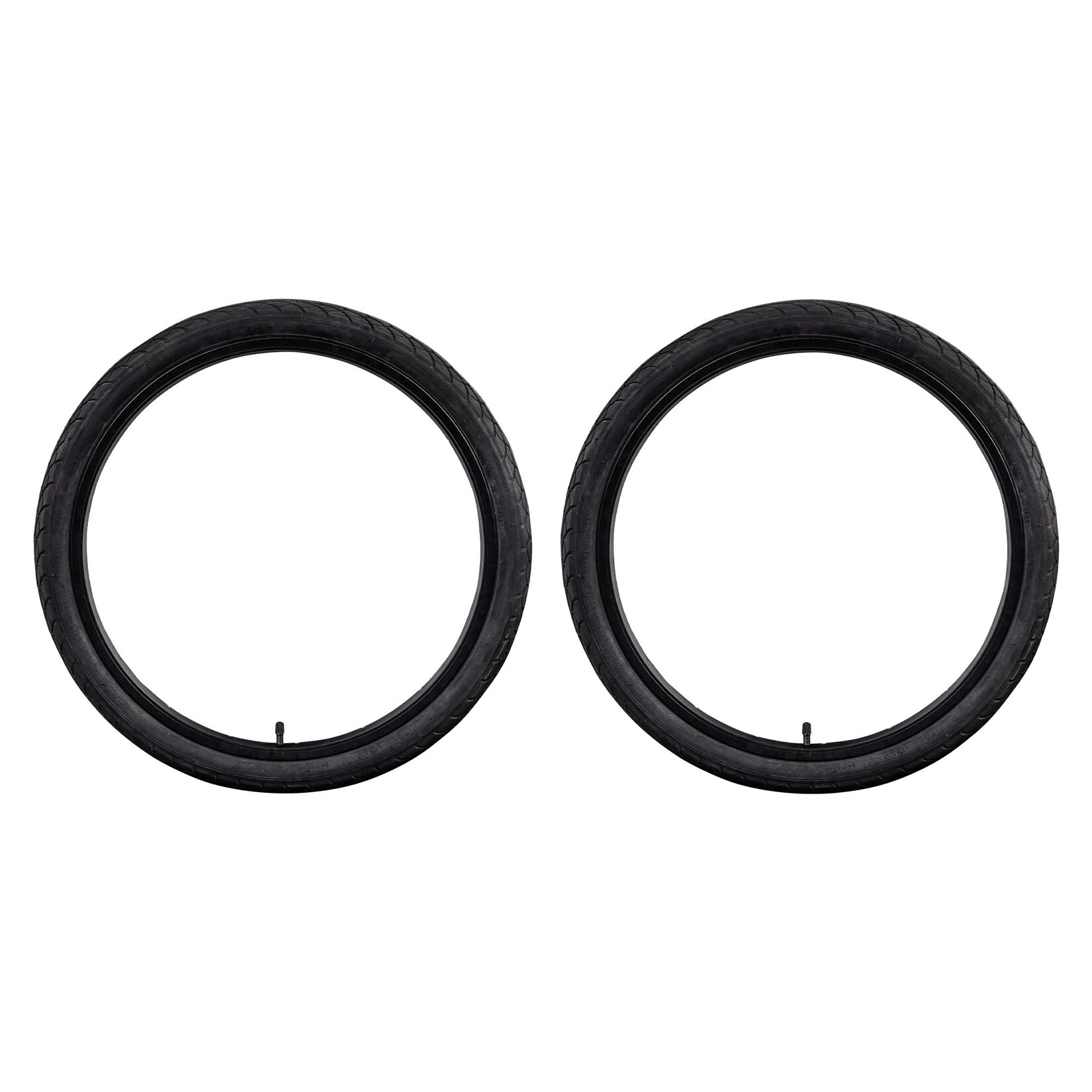 Fahrradreifen mit Straßenprofil City Kinderrad 2 Reifen 20 x 1,75" schwarz
