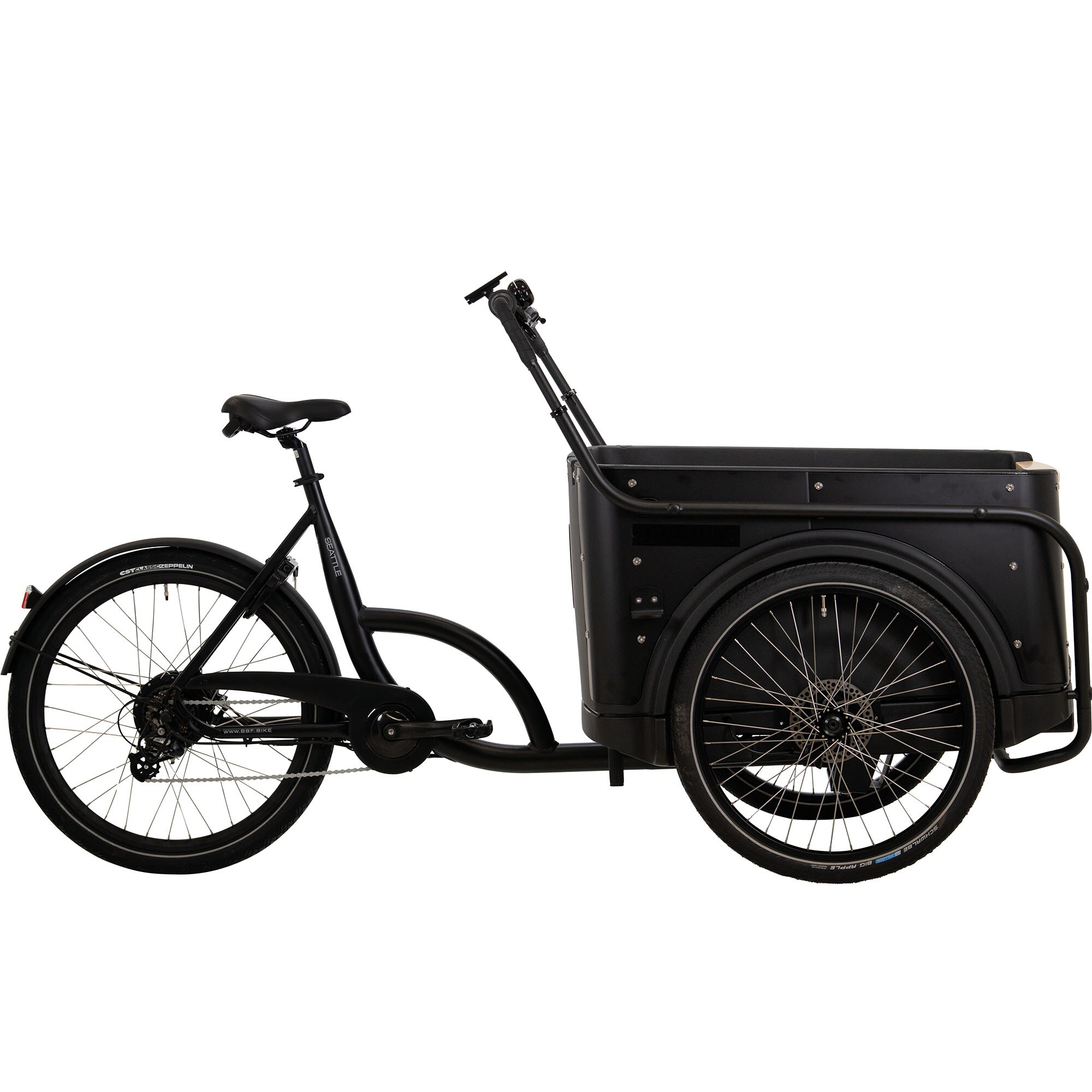 BBF eCargorider 3.1 Royal Lastenrad 26/24 Zoll Elektro Lastenfahrrad Cargo Bike Damen Herren Cargo Cycle bis 132 kg Zuladung schwarz 