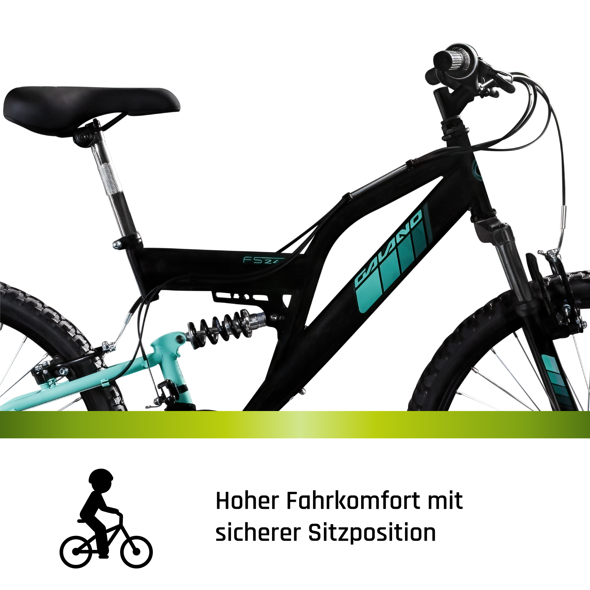 Galano FS240 Mountainbike Kinderfahrrad 24 Zoll Fahrrad 130 - 145 cm Fully  ab 8 mit 18 Gngen Jugendfahrrad MTB bei Marktkauf online bestellen