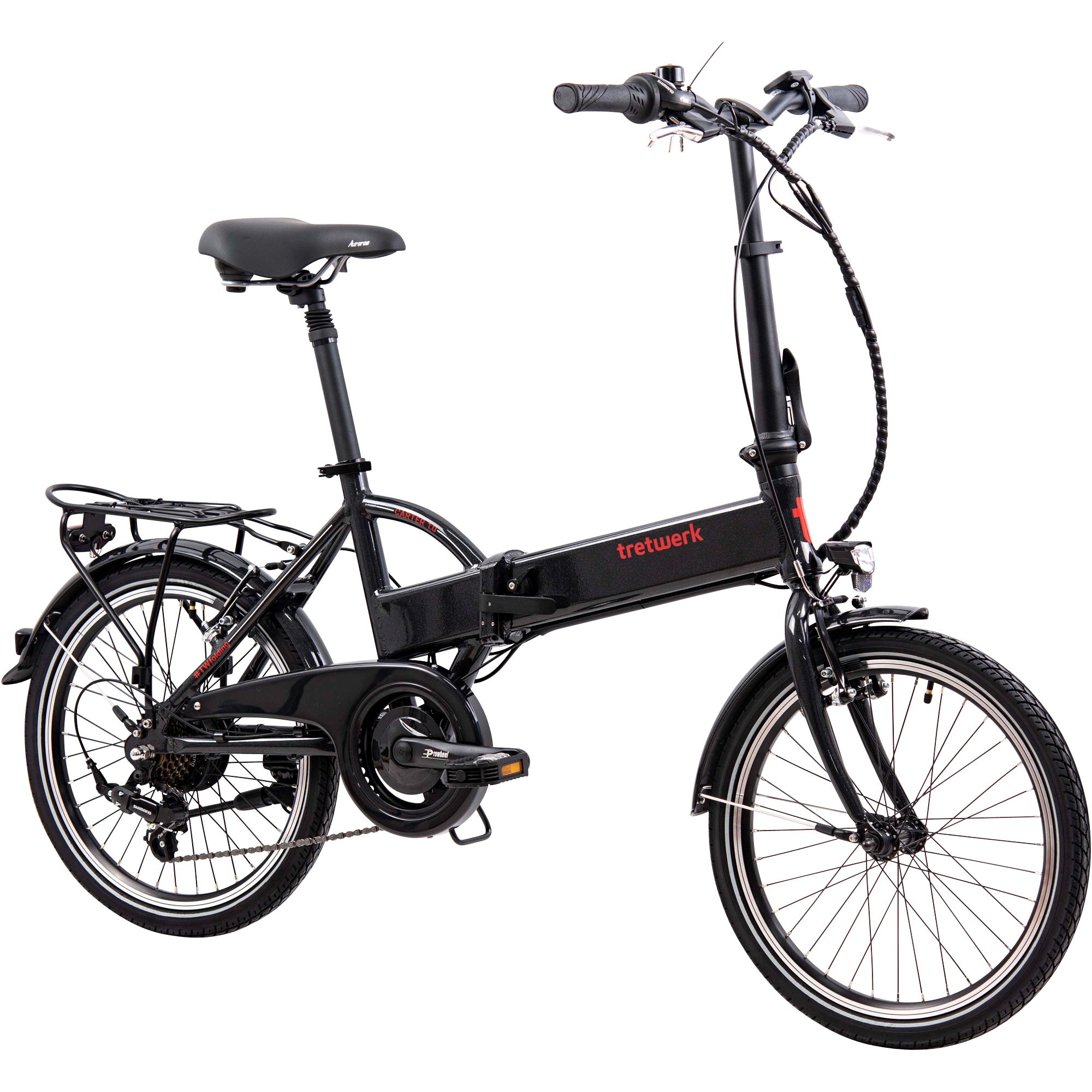 Tretwerk Carter E Bike Klapprad 20 Zoll Pedelec 150 - 180 cm Elektrofahrrad mit 7 G&auml;ngen StVZO Klappfahrrad 