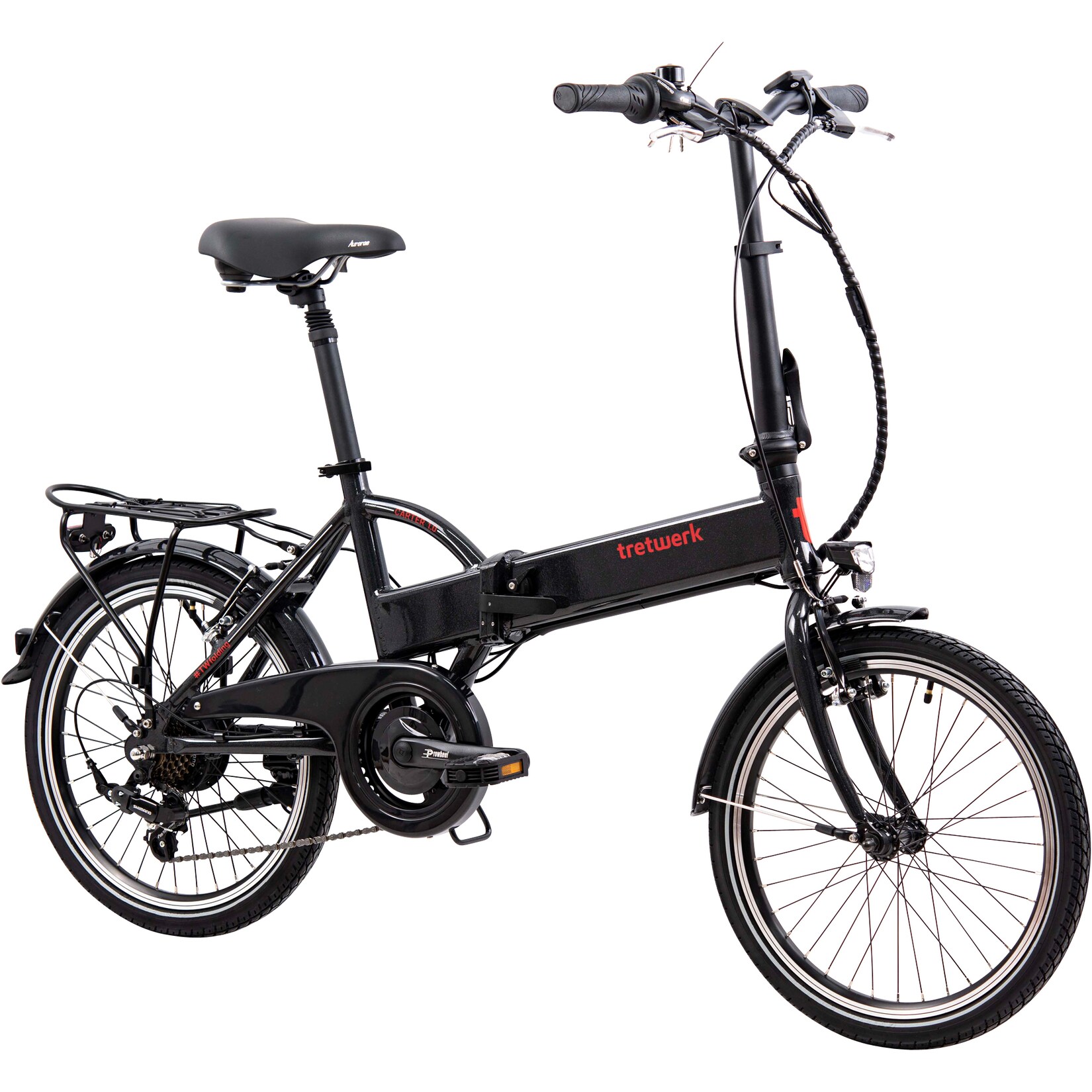 Carter E Bike Klapprad 20 Zoll Pedelec 150 - 180 cm Elektrofahrrad mit ängen StVZO Klappfahrrad
