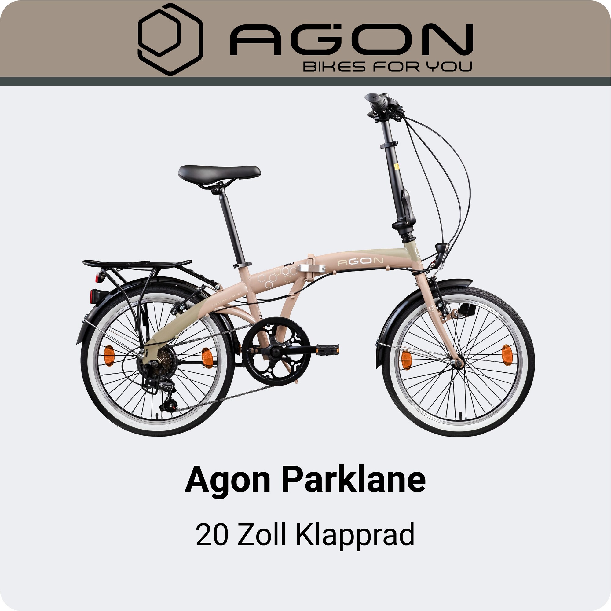 Agon Parklane Klapprad fr Damen und Herren 150 - 185 cm Klappfahrrad mit 6  Gngen Fahrrad Faltrad mit Beleuchtung StVZO und Fahrradstnder bei  Marktkauf online bestellen