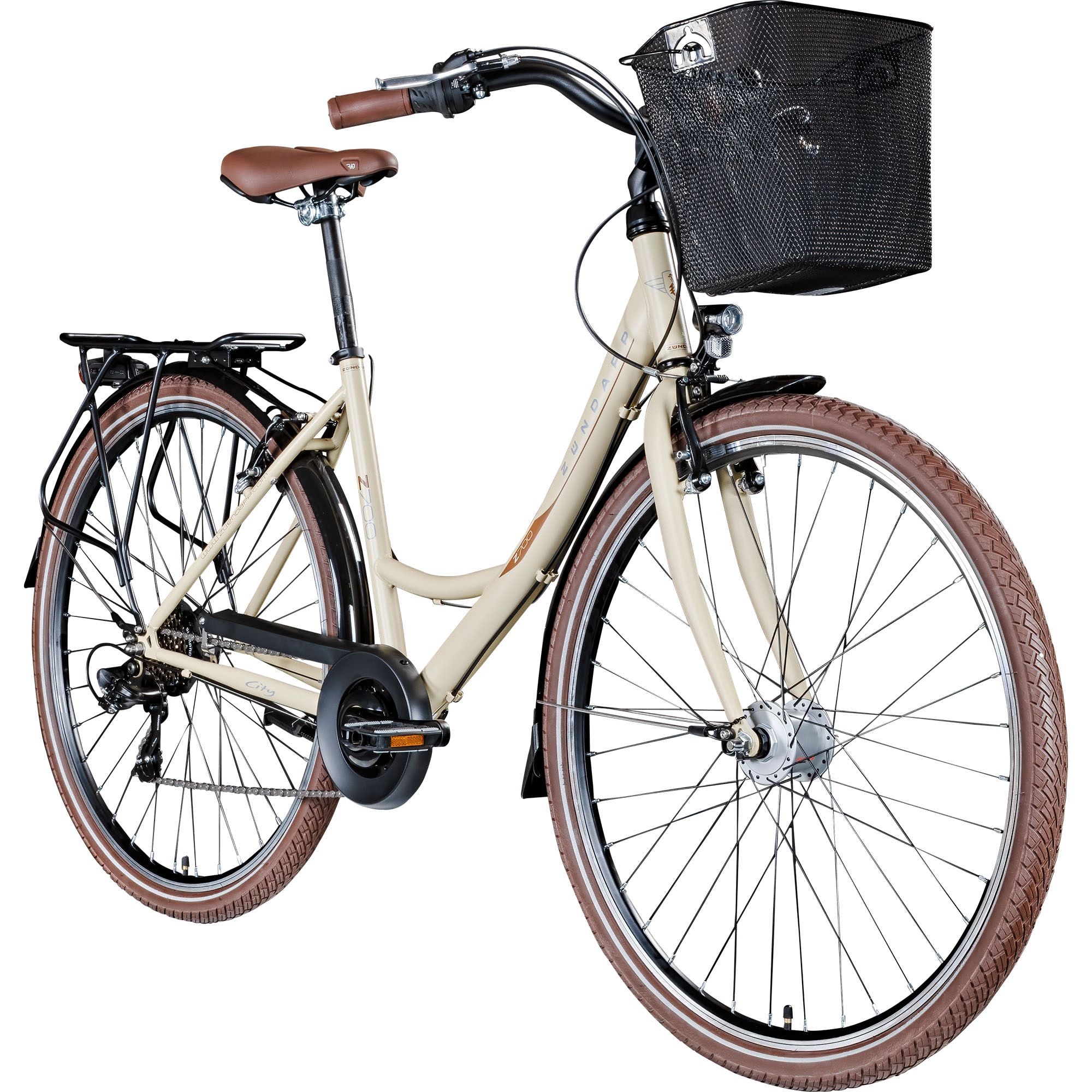 Z&uuml;ndapp Z700 Damenfahrrad 28 Zoll Fahrrad f&uuml;r Damen und Herren ab 150 cm elfenbein 46 cm 