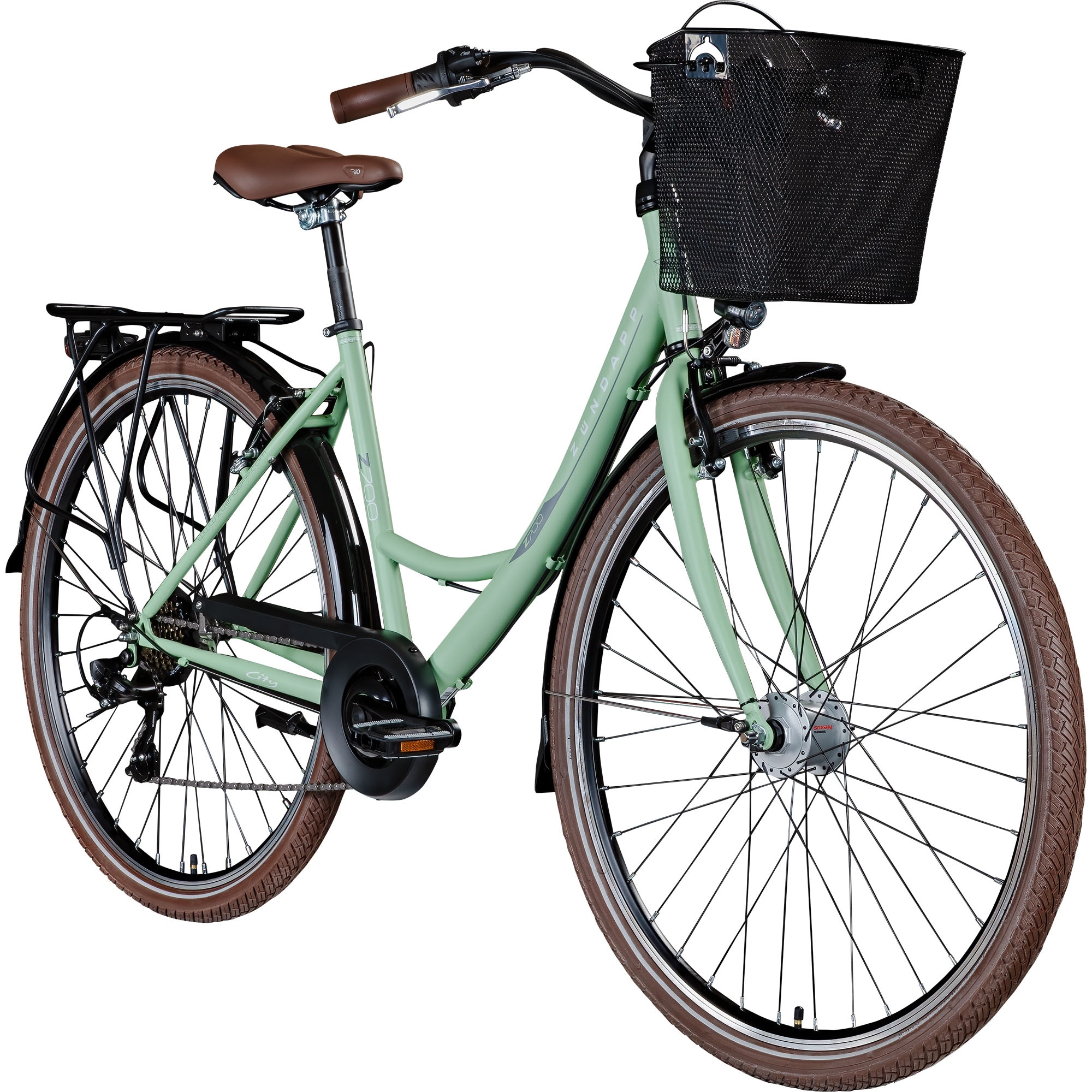 Z&uuml;ndapp Z700 Damenfahrrad 28 Zoll Fahrrad f&uuml;r Damen und Herren ab 150 cm pastellgr&uuml;n 46 cm 
