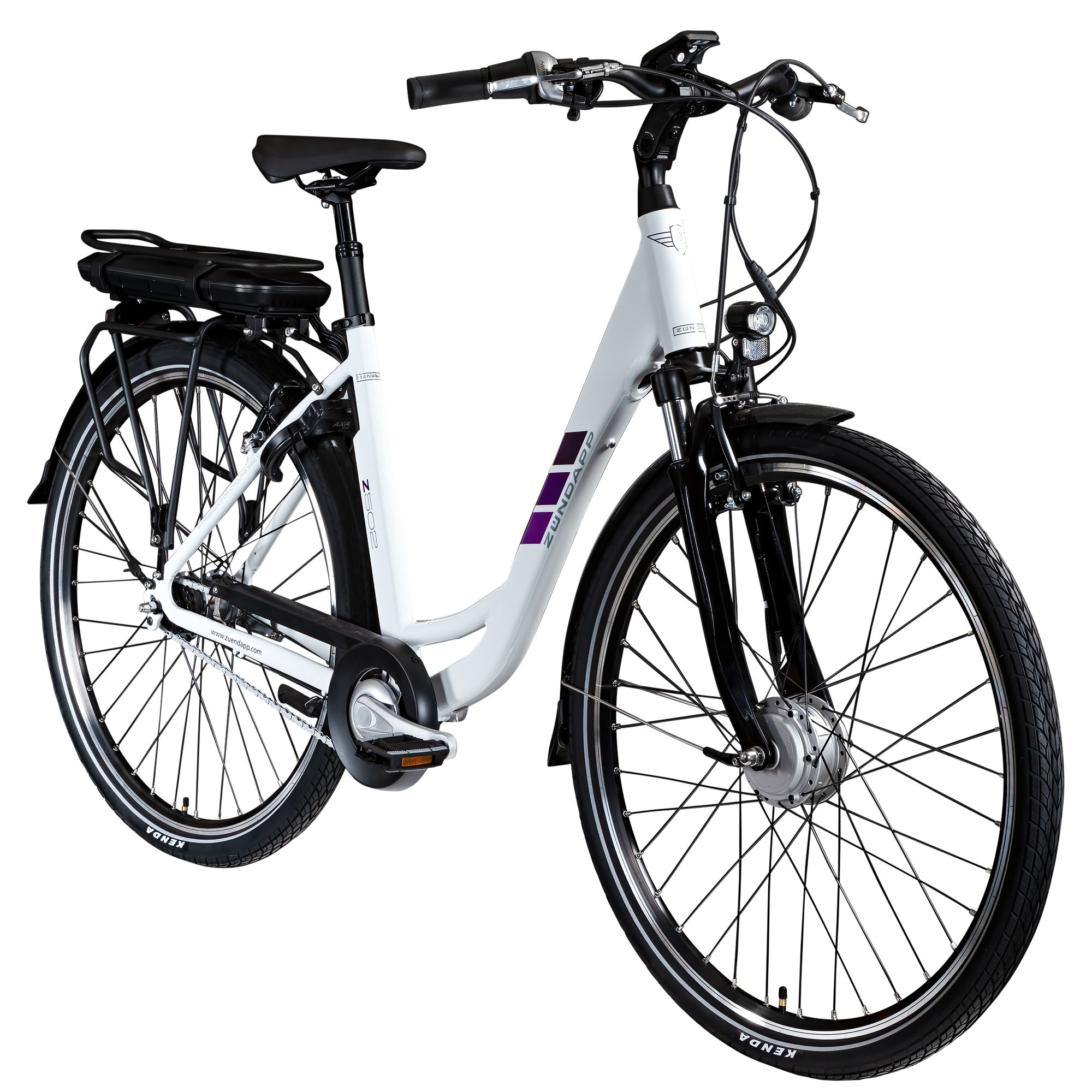 Z&uuml;ndapp Z502 E Bike Damen 28 Zoll Pedelec 155-180 cm Elektrofahrrad wei&szlig;/lila 50 cm 