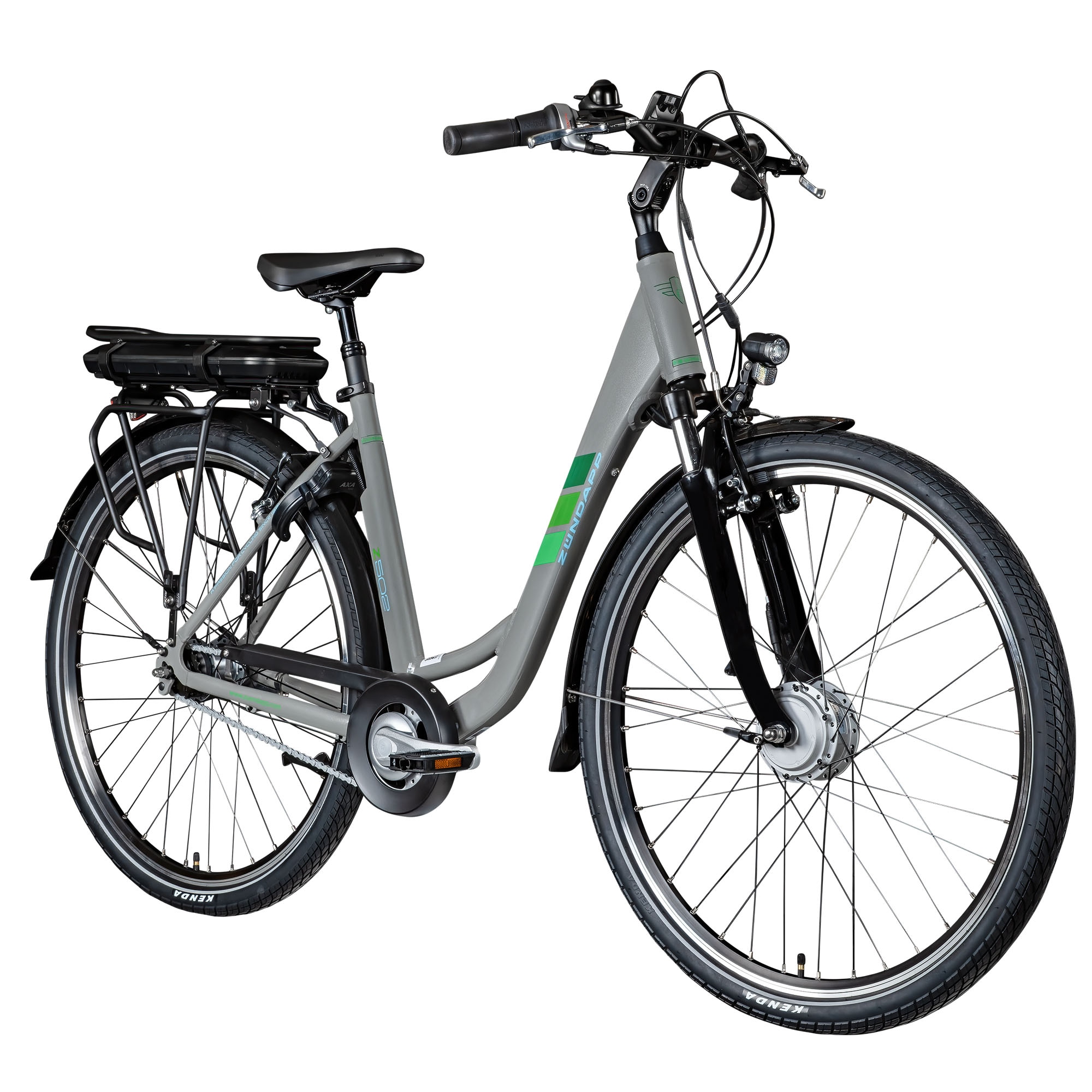 Z&uuml;ndapp Z502 E Bike Damen 28 Zoll Pedelec 155-180 cm Elektrofahrrad grau/gr&uuml;n 50 cm 
