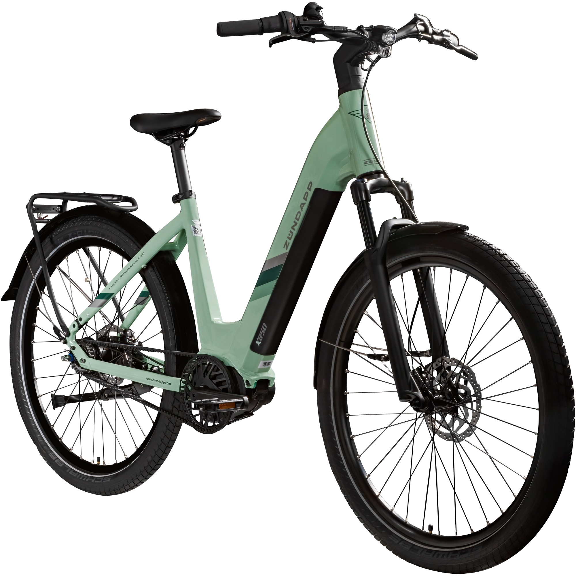 Z&uuml;ndapp X850 Trekking E Bike 28 Zoll pastellgr&uuml;n 