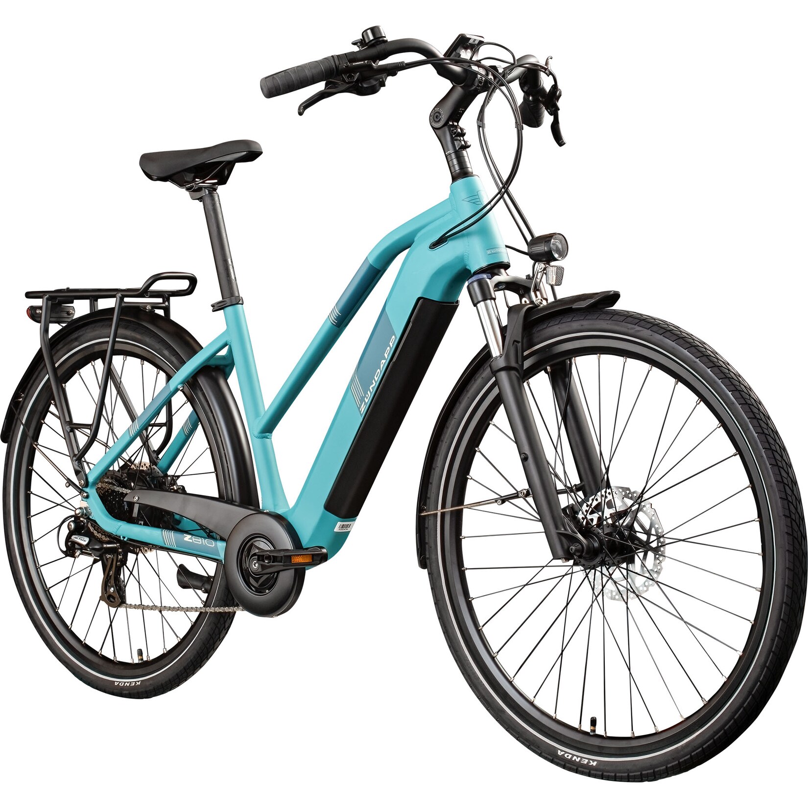 Z810 E Bike Damen Trekkingrad ab 155 cm mit ängen Beleuchtung StVZO Elektrofahrrad 550 Wh türkisblau 50 cm