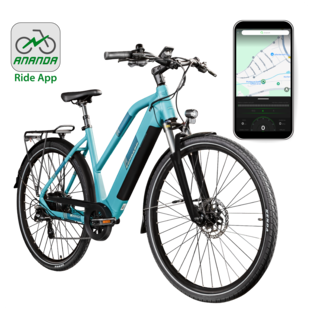 Zündapp Z810 E Bike Damen Trekkingrad ab 155 cm mit 8 Gängen Beleuchtung StVZO Elektrofahrrad 550 Wh türkisblau 50 cm 