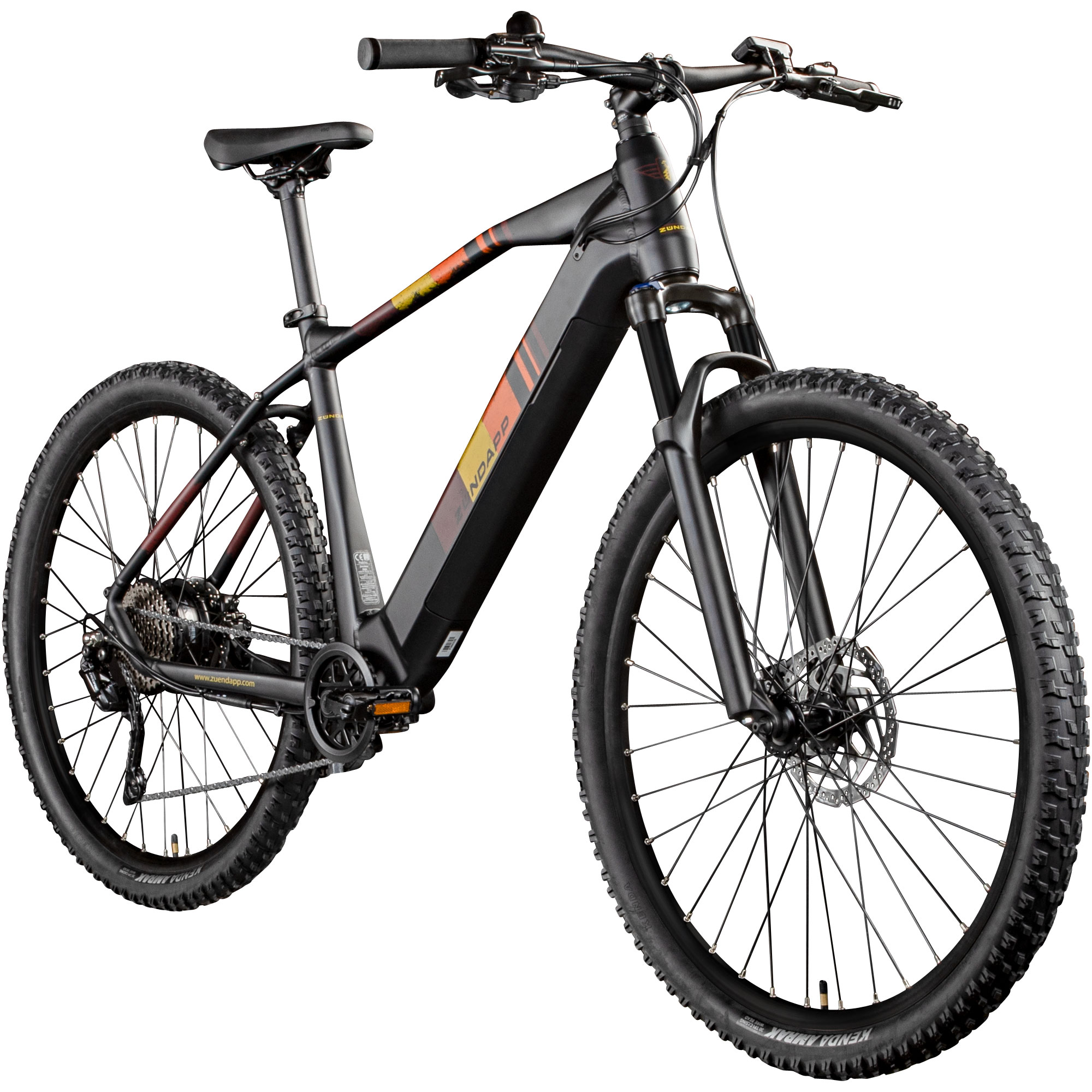 Z&uuml;ndapp Z808 E Bike f&uuml;r Damen und Herren ab 160 cm Mountainbike 29 Zoll E MTB Hardtail schwarz orange 