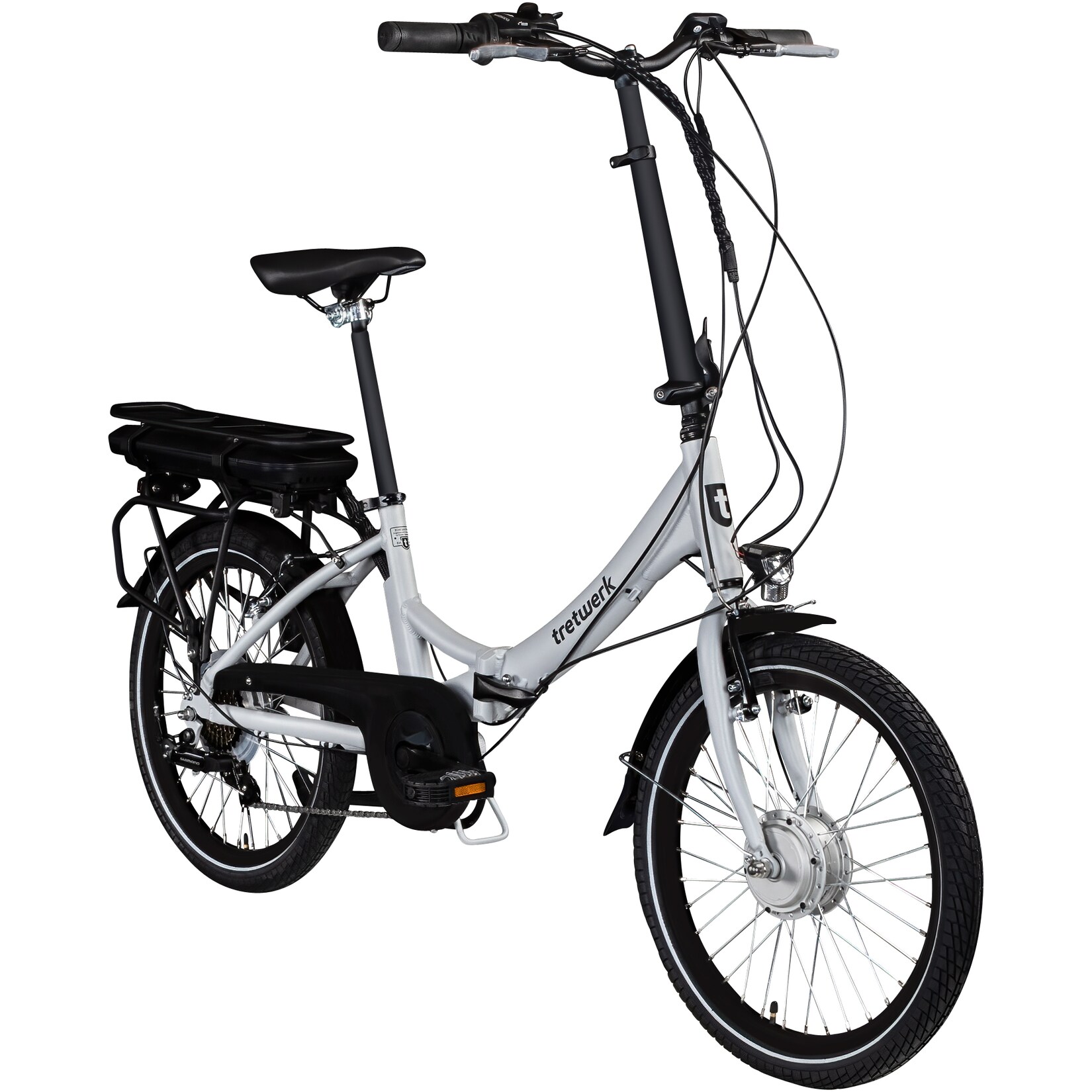 Chioni E Bike Faltrad 20 Zoll Elektrofahrrad Damen Herren 145 - 175 cm Pedelec Klapprad silber