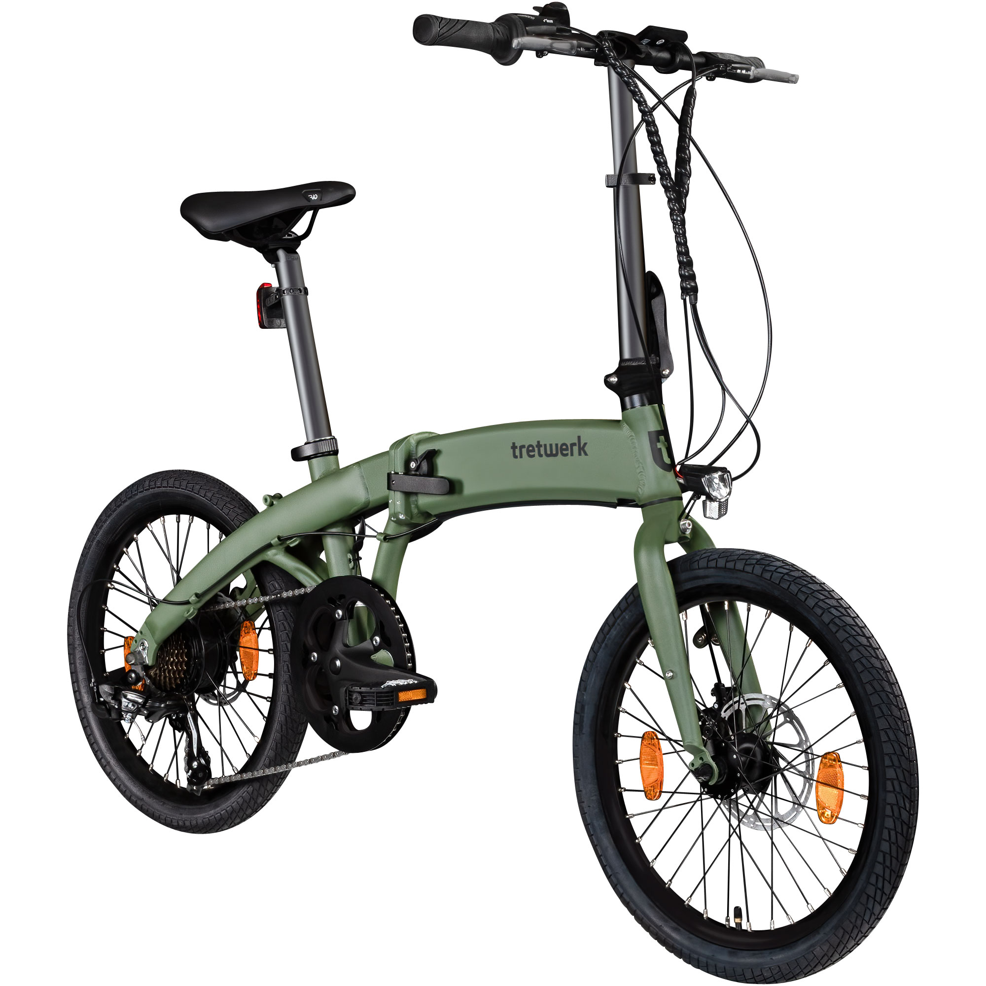Tretwerk Akimbo Plus E Bike 20 Zoll Klapprad Elektrofahrrad 360Wh 155 - 190 cm khaki 